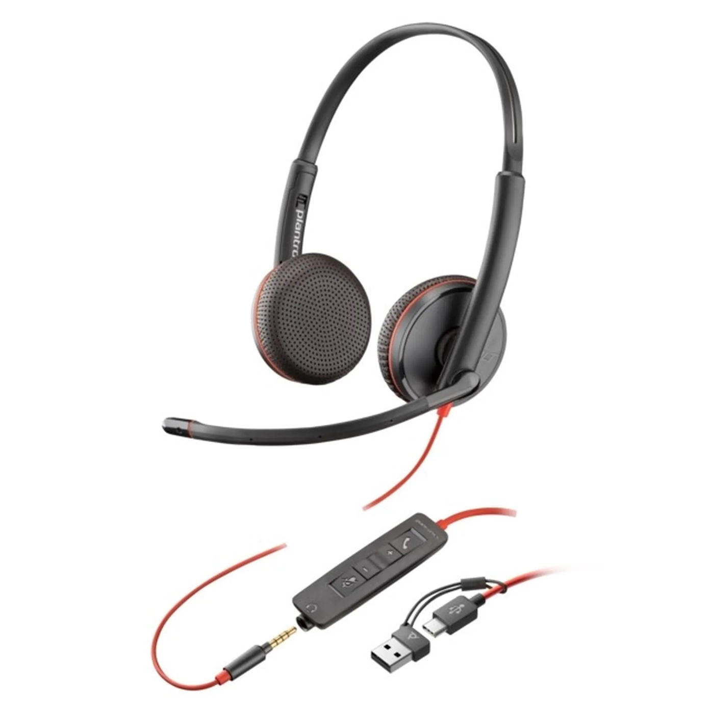 Купить Наушники Poly BlackWire C3225 Stereo USB-C +USB-C/A Adapter (8X229A6) - фото 1