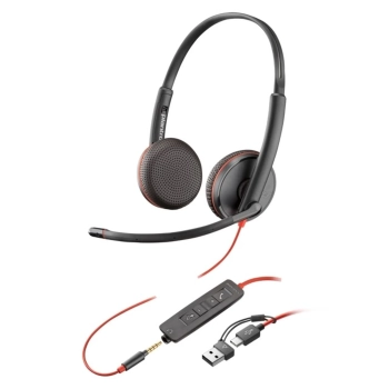 Купить Наушники Poly BlackWire C3225 Stereo USB-C +USB-C/A Adapter (8X229A6) - фото 1