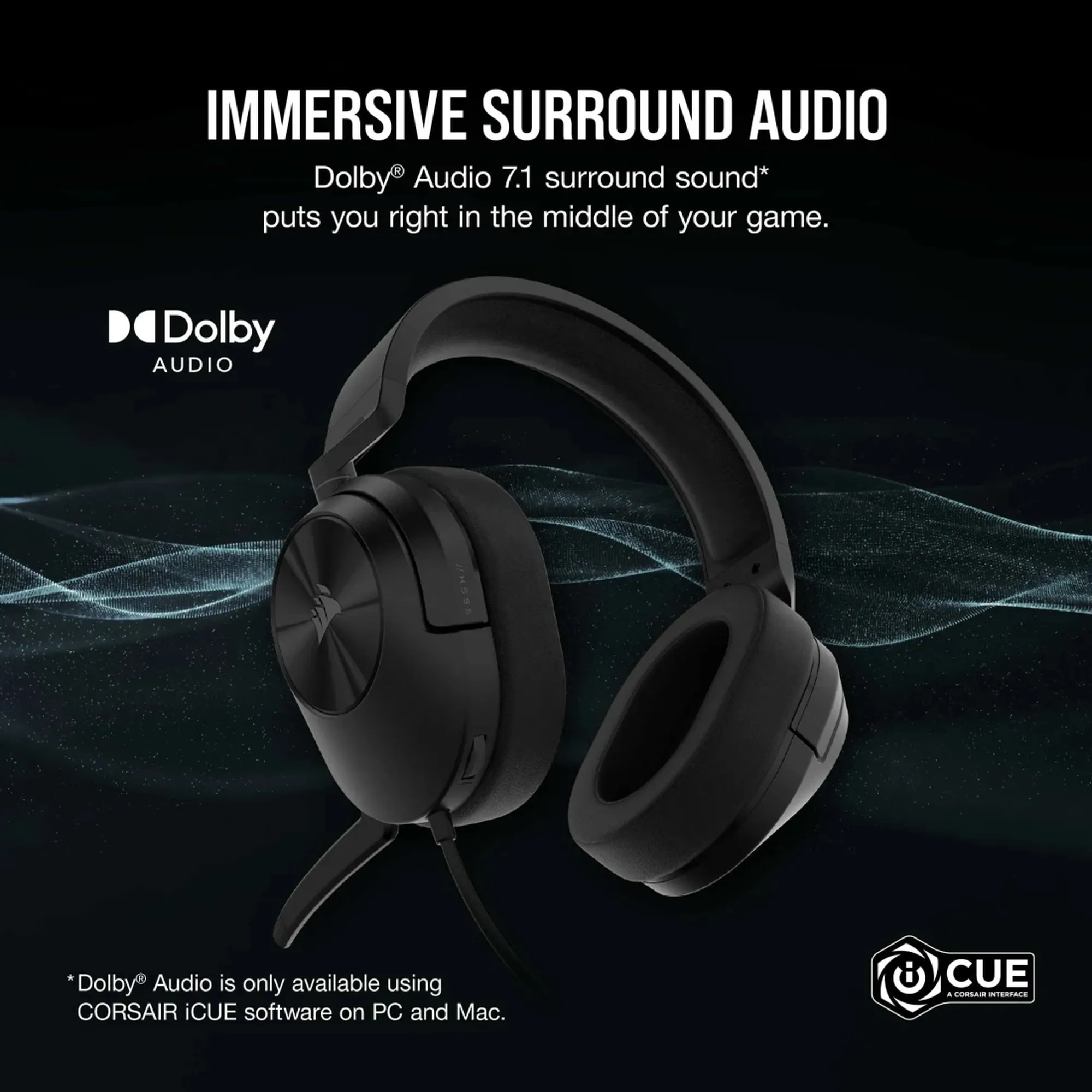 Купить Наушники Corsair HS55 Surround Carbon (CA-9011265-EU) - фото 6
