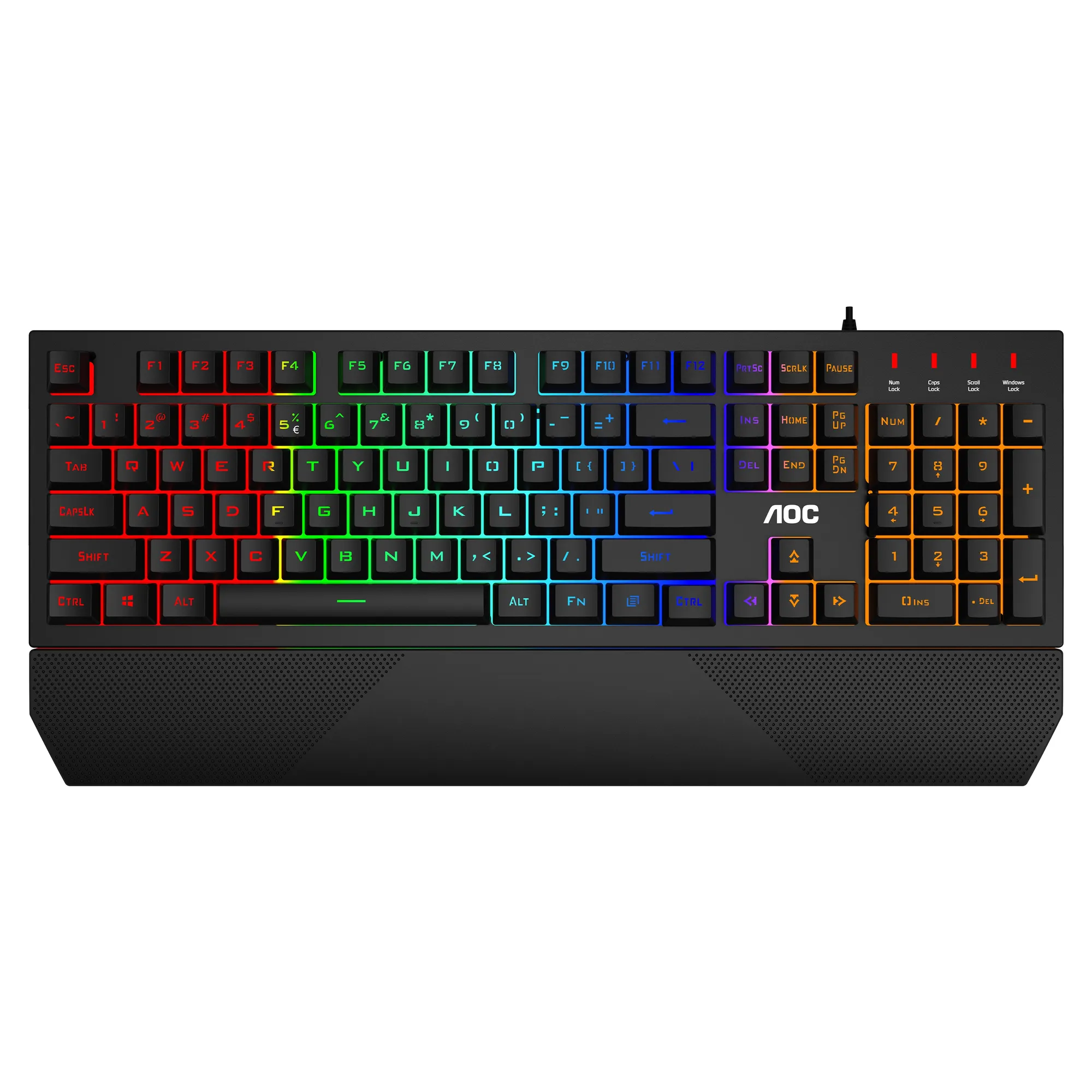 Купити Клавіатура AOC GK200 Rainbow LED USB Black (GK200D32R) - фото 1
