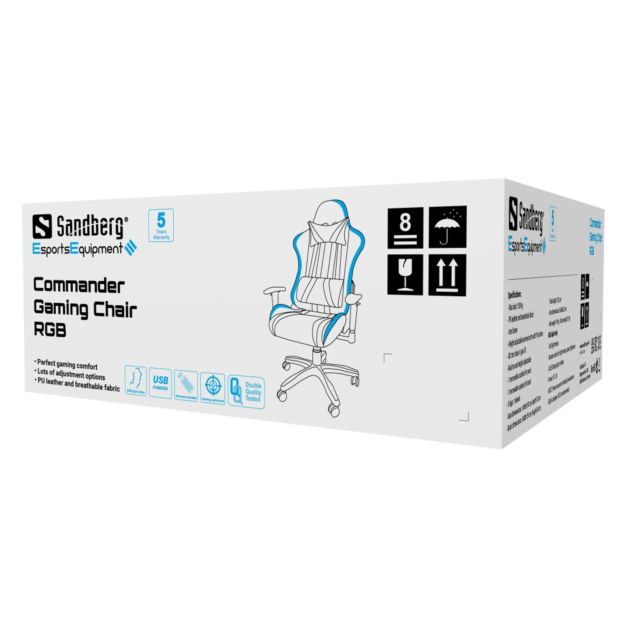 Купить Кресло для геймеров Sandberg Commander RGB Black (640-94) - фото 2