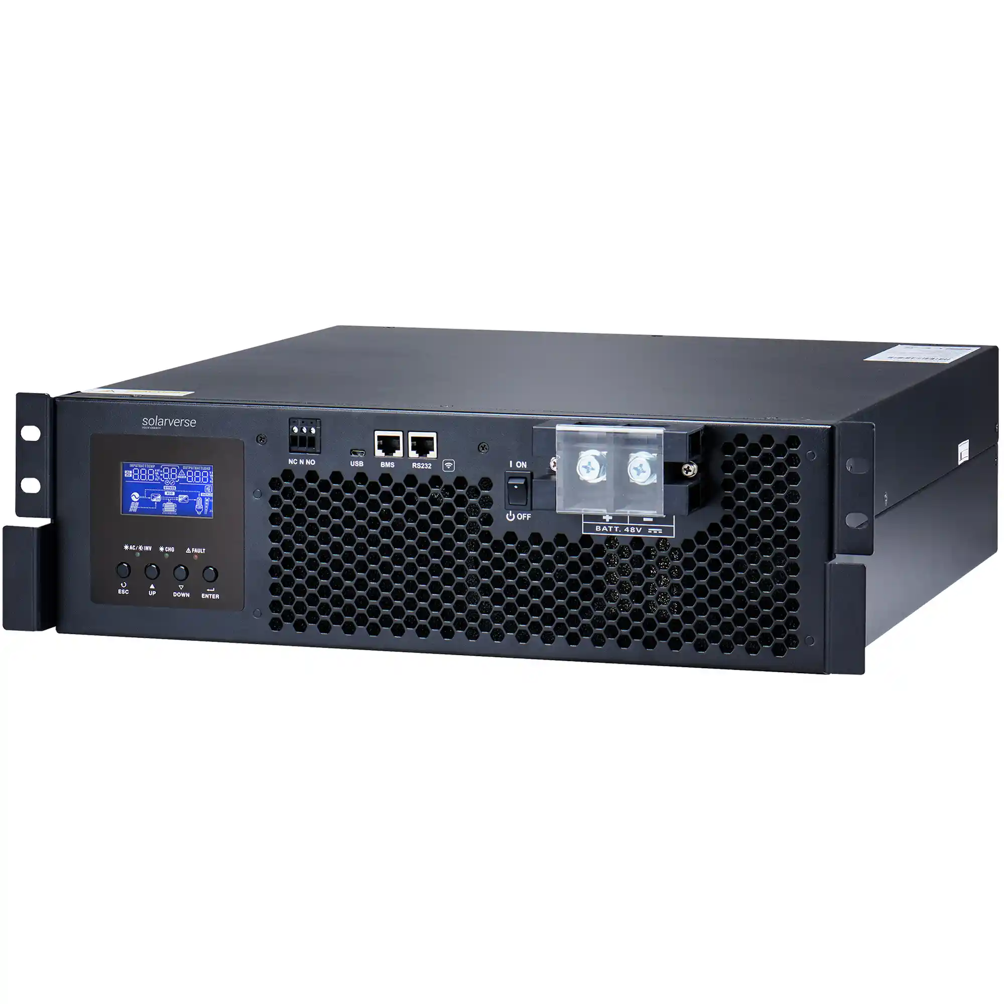 Купить Автономный инвертор Solarverse Ampere Rack 5kW 48V 1 MPPT 220V Однофазный (SV5048UPSR) - фото 1