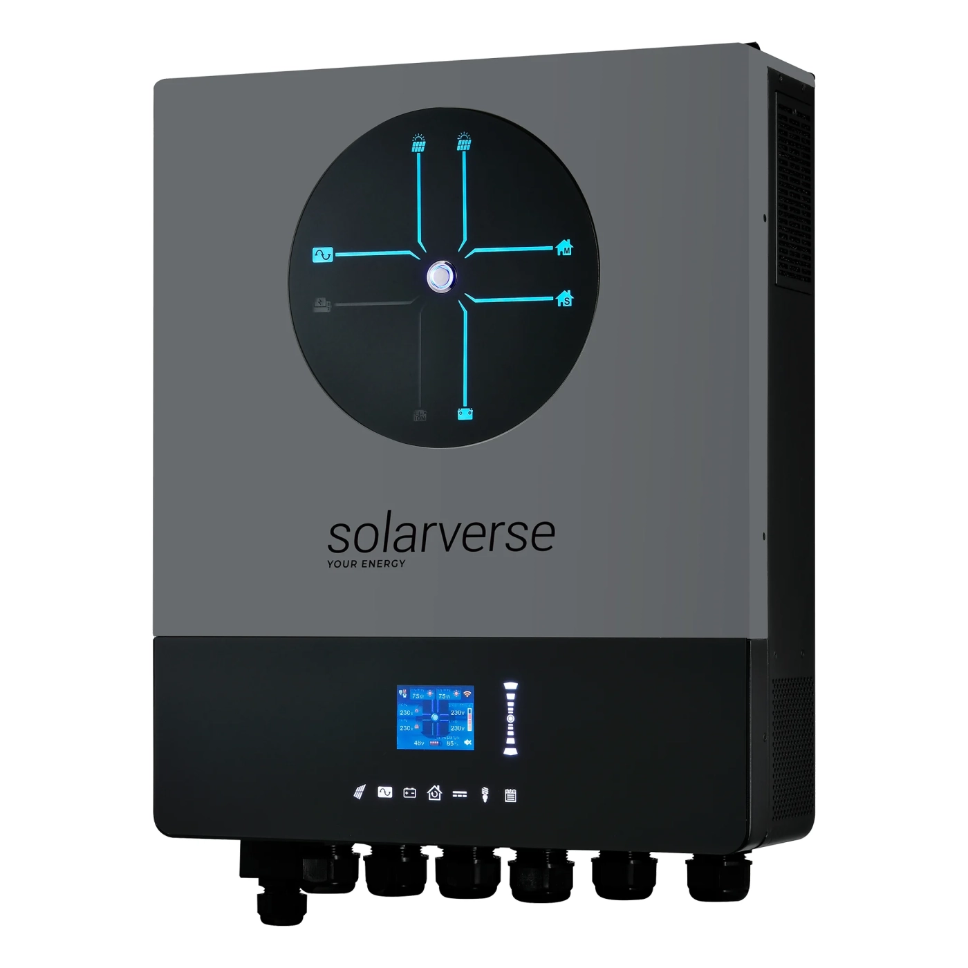 Купить Автономный инвертор Solarverse Ampere Double 8kW 48V 1 MPPT Wi-Fi 220V Однофазный (SV8048AD) - фото 1