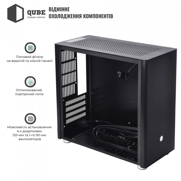Купити Корпус QUBE V9 Black (QBV9M_WBNU3) - фото 4