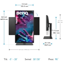 Купить Монитор 25" BenQ PD2506Q (9H.LLDLB.QBE) - фото 5