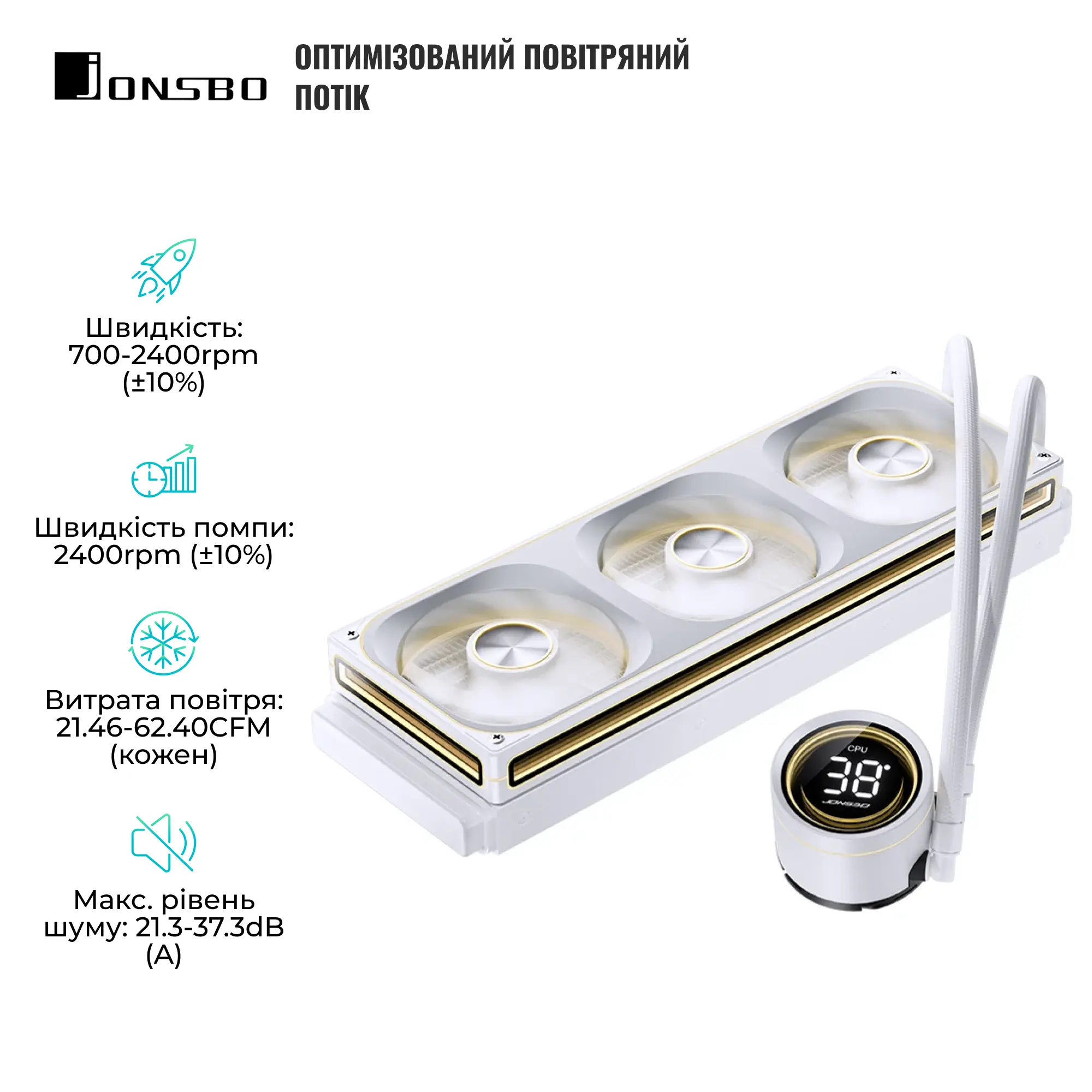 Купить Система водяного охлаждения Jonsbo TH-360 White - фото 4