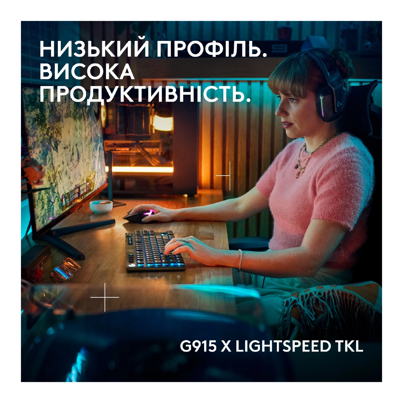 Купити Клавіатура Logitech G915 TKL X Lightspeed Switch-Clicky Wireless/Bluetooth/USB UA Black (920-012757) - фото 2