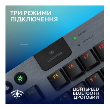 Купити Клавіатура Logitech G915 TKL X Lightspeed Switch-Clicky Wireless/Bluetooth/USB UA Black (920-012757) - фото 6