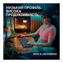Купити Клавіатура Logitech G915 X Lightspeed Switch-Clicky Wireless/Bluetooth/USB UA Black (920-012709) - фото 2