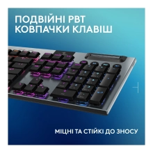 Купити Клавіатура Logitech G915 X Lightspeed Switch-Clicky Wireless/Bluetooth/USB UA Black (920-012709) - фото 7