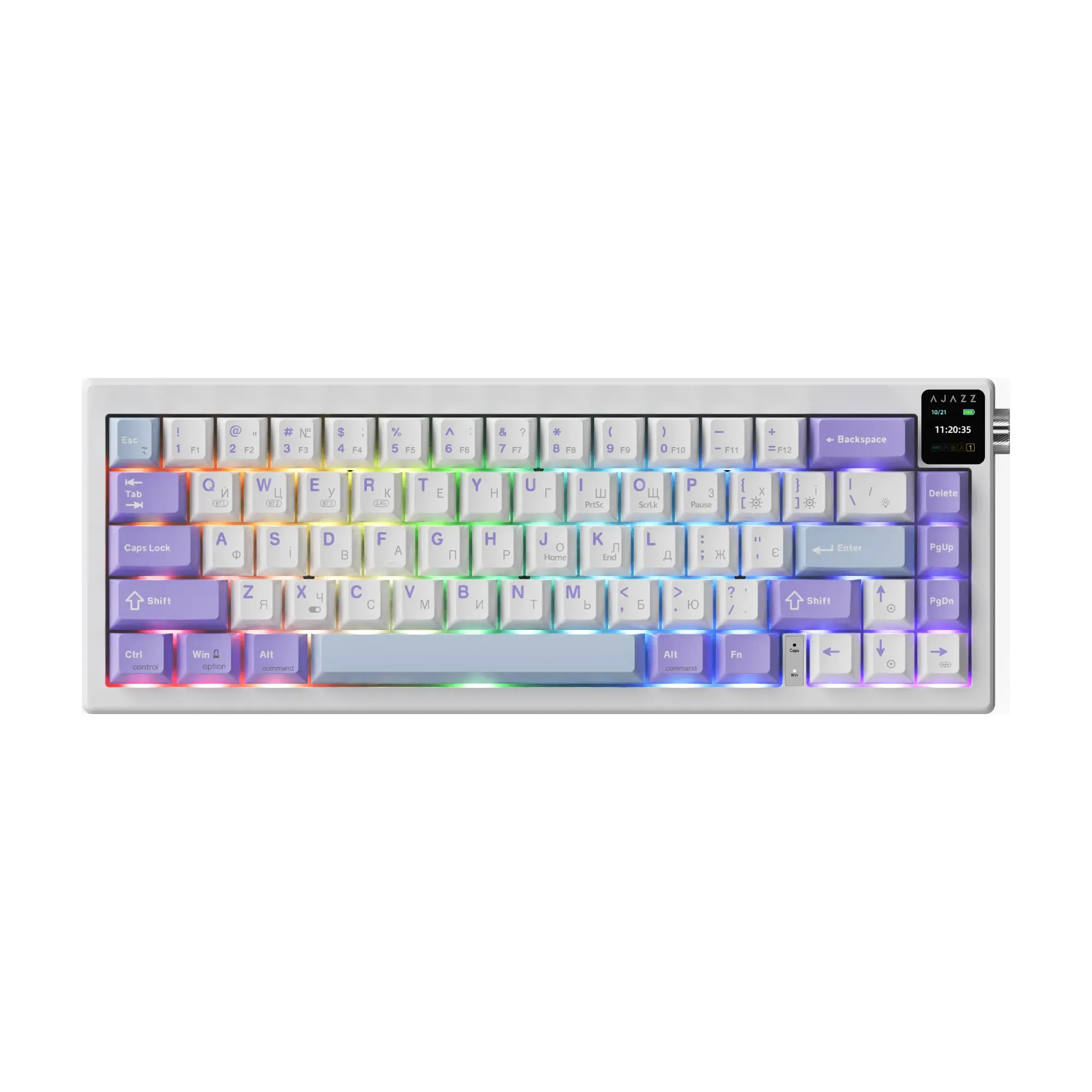 Купить Клавиатура Ajazz AK650 RGB Flying Fish Switch Wireless With Screen (AK650-FF-PWB) Purple - фото 2