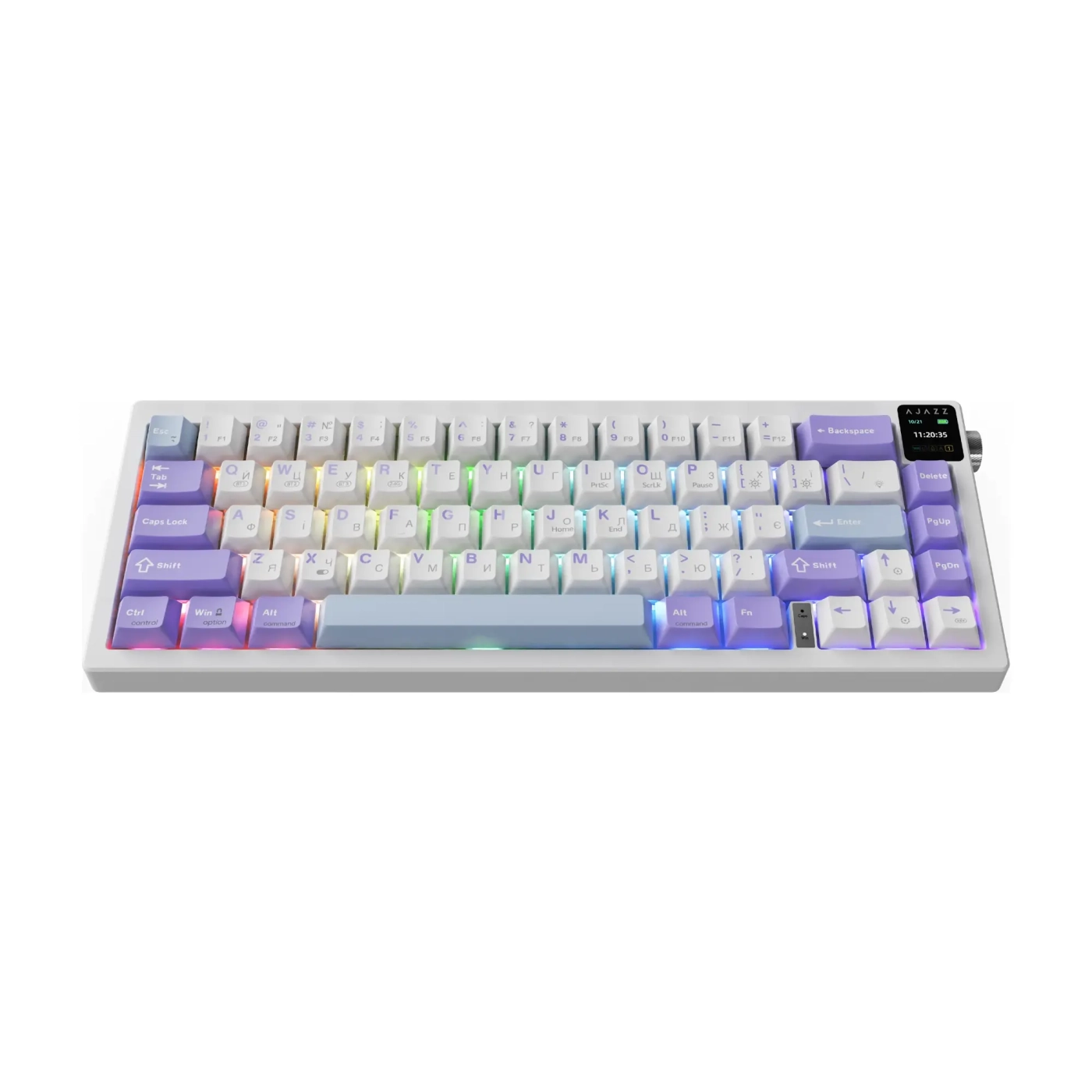 Купить Клавиатура Ajazz AK650 RGB Flying Fish Switch Wireless With Screen (AK650-FF-PWB) Purple - фото 3