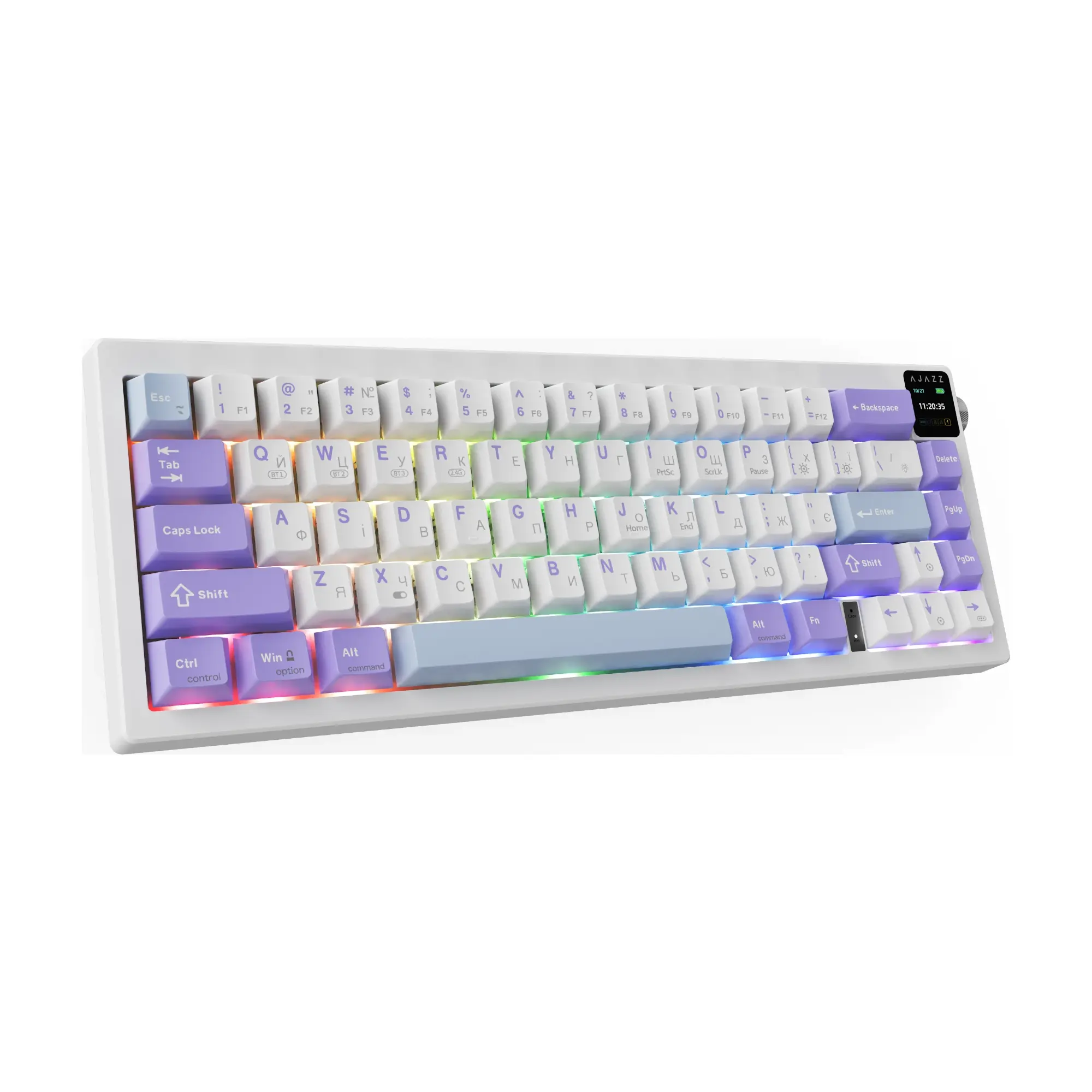 Купить Клавиатура Ajazz AK650 RGB Flying Fish Switch Wireless With Screen (AK650-FF-PWB) Purple - фото 4