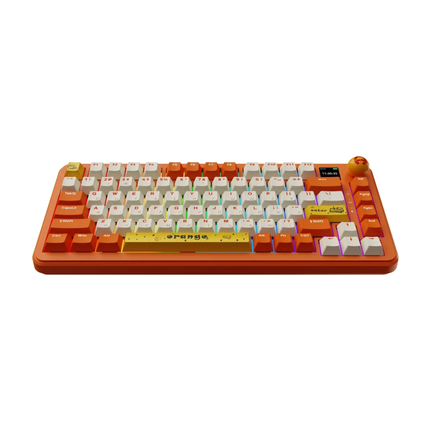 Купить Клавиатура Ajazz AK820 MAX RGB Avocado Switch Wireless With Screen (AK820MAX-AS-OW) Orange - фото 3