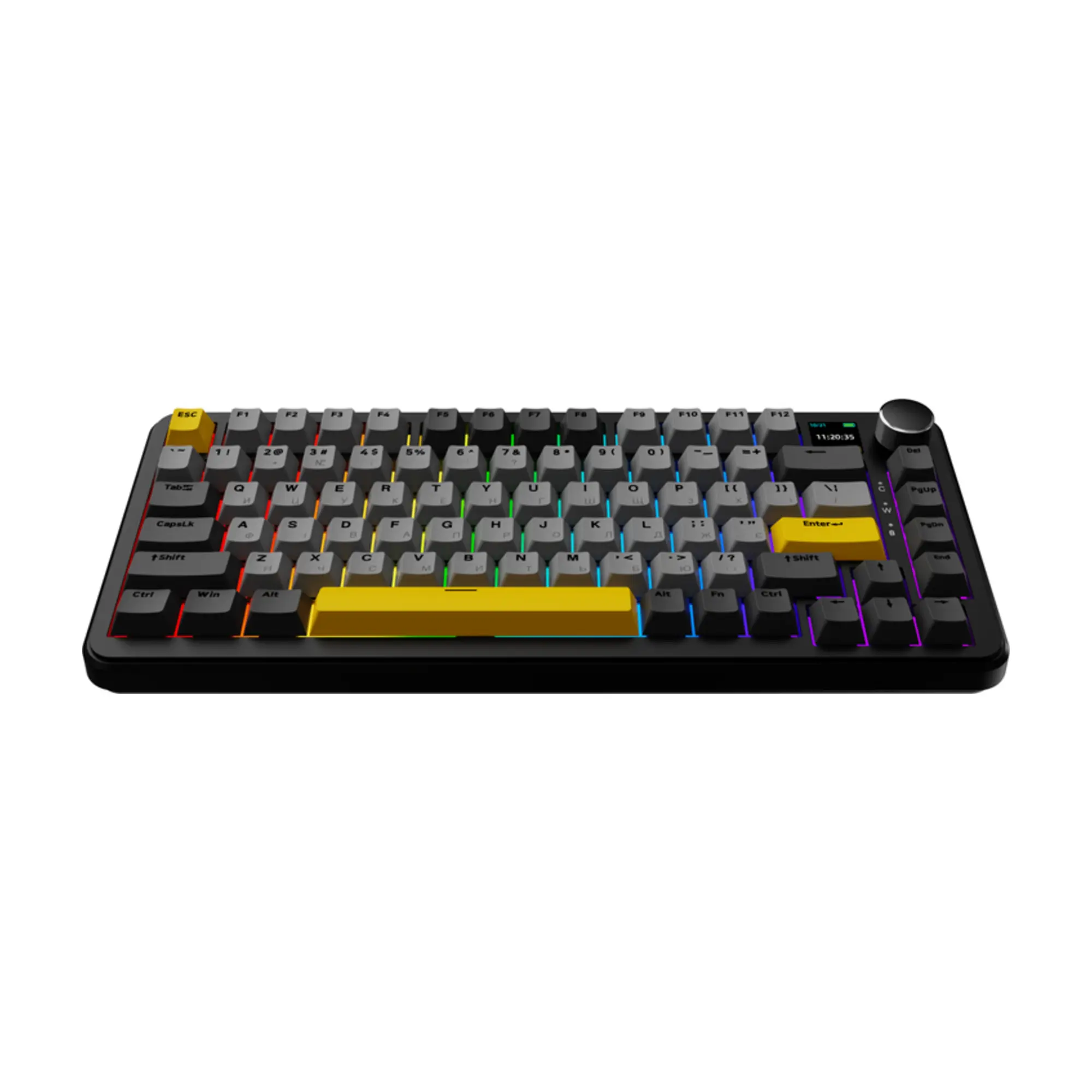 Купити Клавіатура Ajazz AK820 MAX RGB Magnetic Switches Wireless With Screen (AK820MAX-M-BGY) Black - фото 5