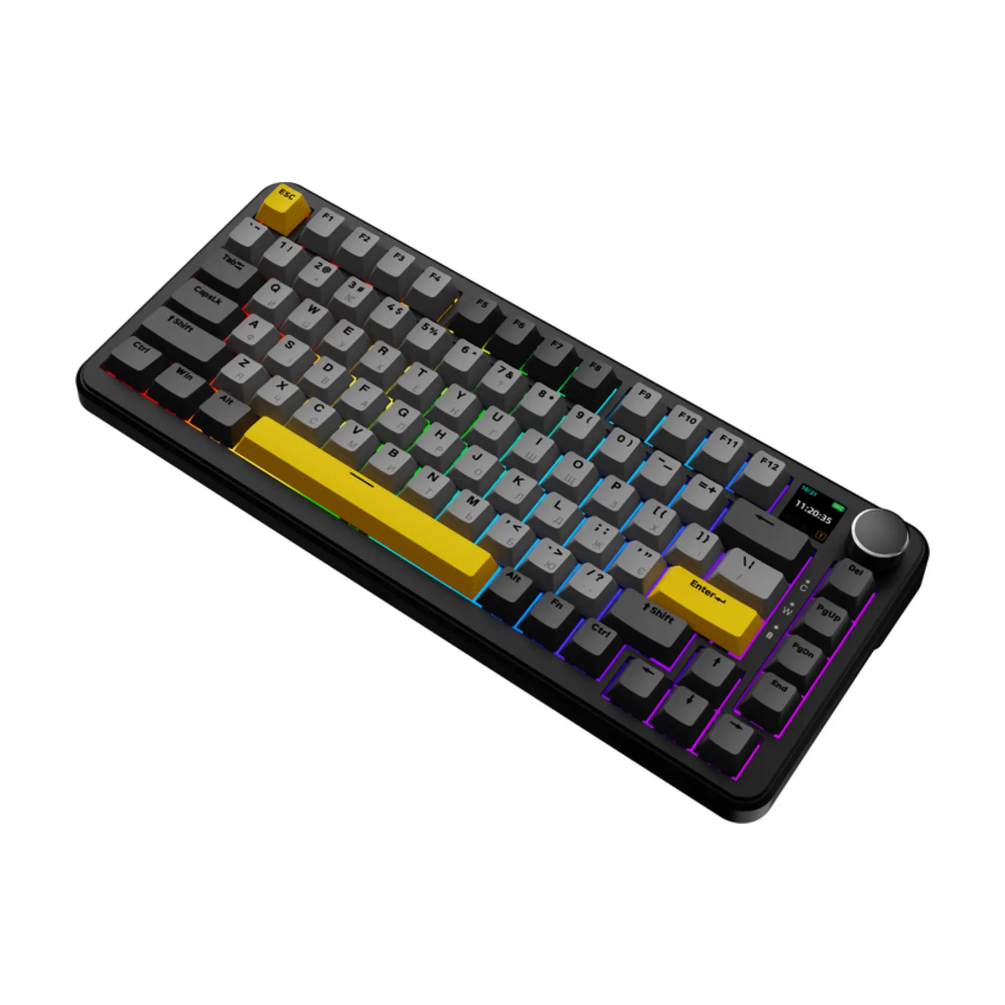 Купити Клавіатура Ajazz AK820 MAX RGB Magnetic Switches Wireless With Screen (AK820MAX-M-BGY) Black - фото 6
