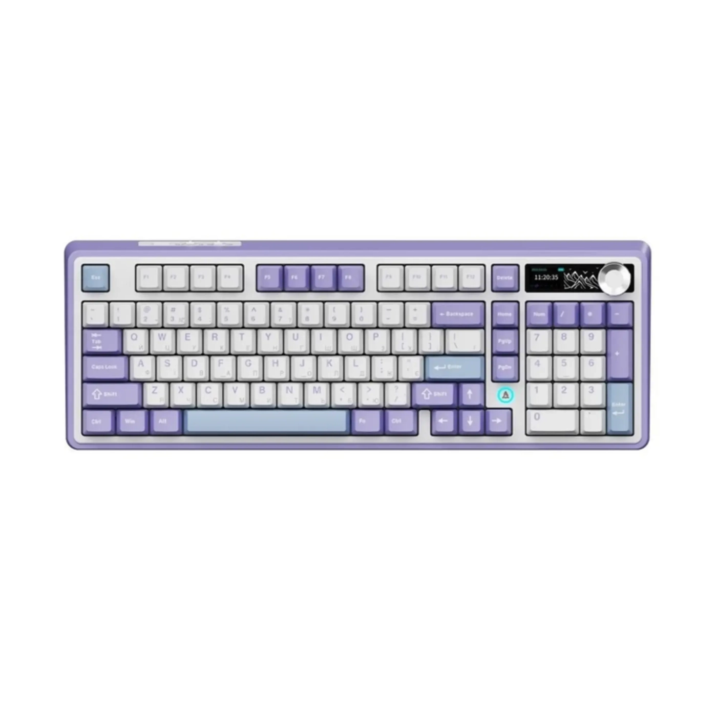 Купити Клавіатура Ajazz AK980 RGB Clear Sky Switch Wireless With Screen (AK980-CS-PWB) Purple - фото 1