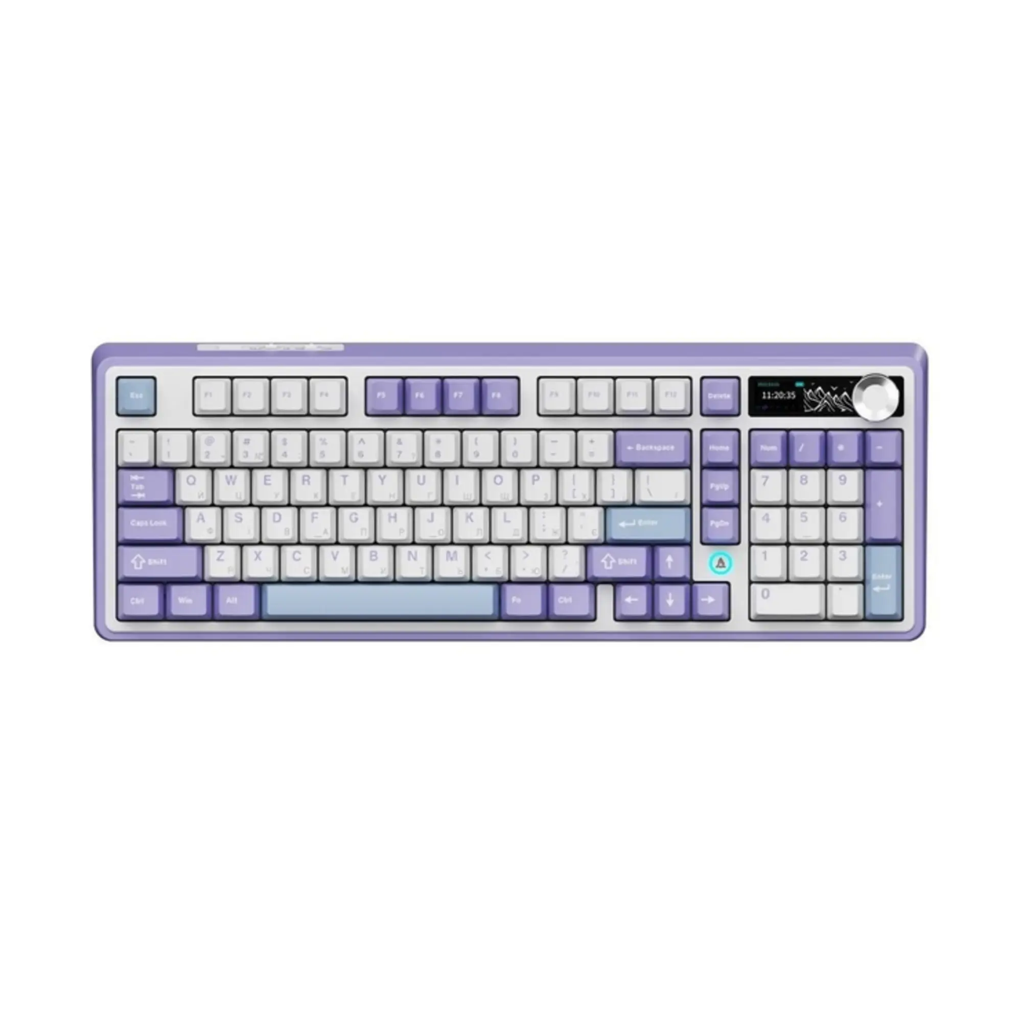 Купити Клавіатура Ajazz AK980 RGB Clear Sky Switch Wireless With Screen (AK980-CS-PWB) Purple - фото 1
