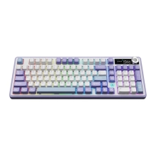Купити Клавіатура Ajazz AK980 RGB Clear Sky Switch Wireless With Screen (AK980-CS-PWB) Purple - фото 3
