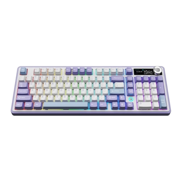 Купити Клавіатура Ajazz AK980 RGB Clear Sky Switch Wireless With Screen (AK980-CS-PWB) Purple - фото 3