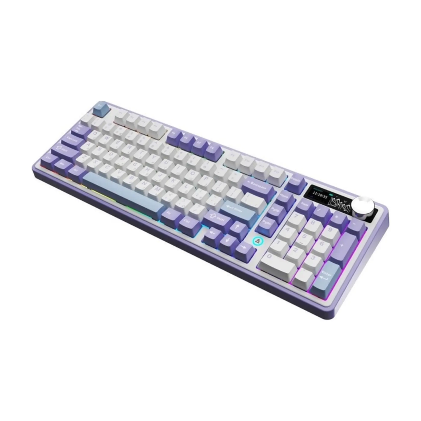 Купити Клавіатура Ajazz AK980 RGB Clear Sky Switch Wireless With Screen (AK980-CS-PWB) Purple - фото 5