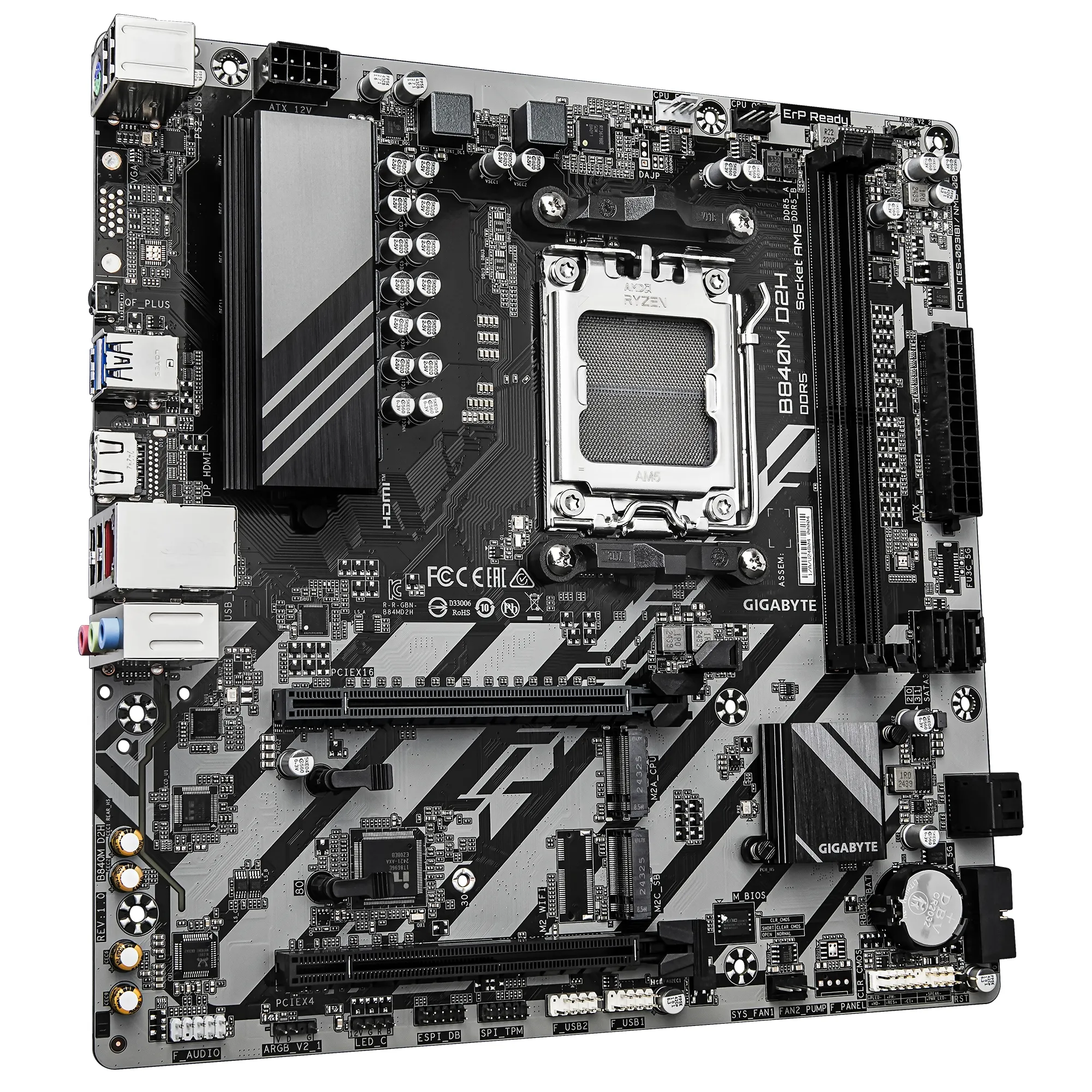 Купити Материнська плата Gigabyte B840M D2H - фото 2