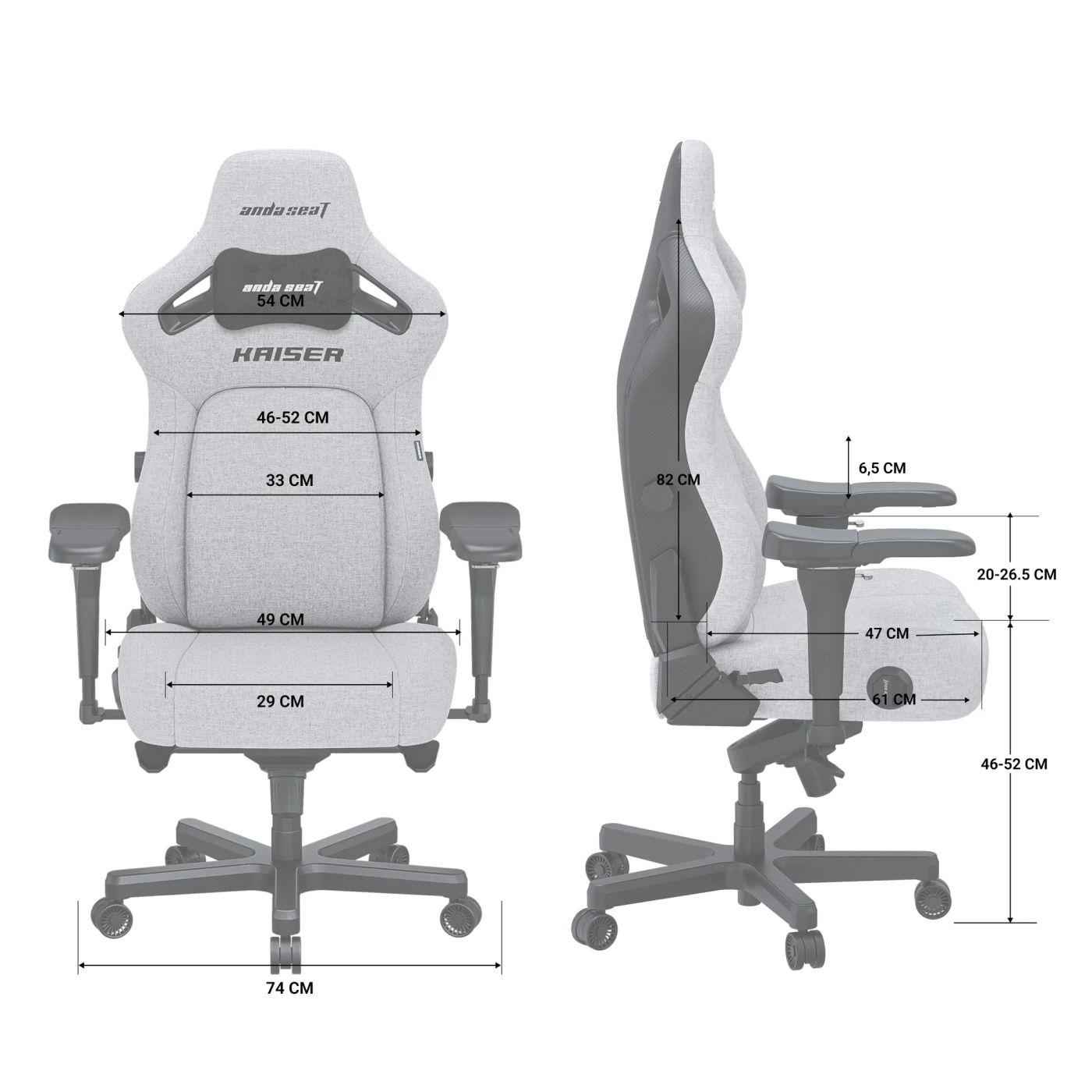 Купити Крісло для геймерів Anda Seat Kaiser 4 L White Premium PVC (AD12YDDC-L-20-W-PV/C) - фото 12