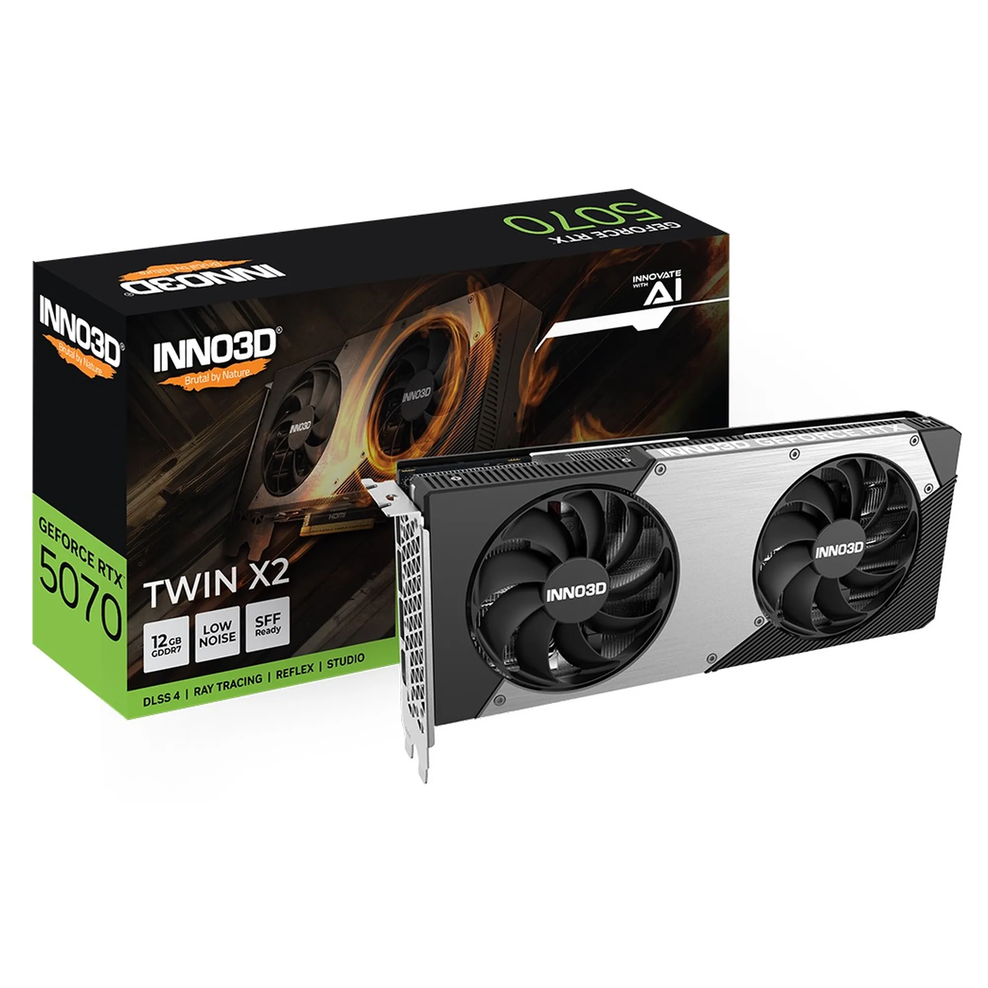 Купить Видеокарта Inno3D Nvidia GeForce RTX 5070 TWIN X2 12GB (N50702-12D7-195064N) - фото 2
