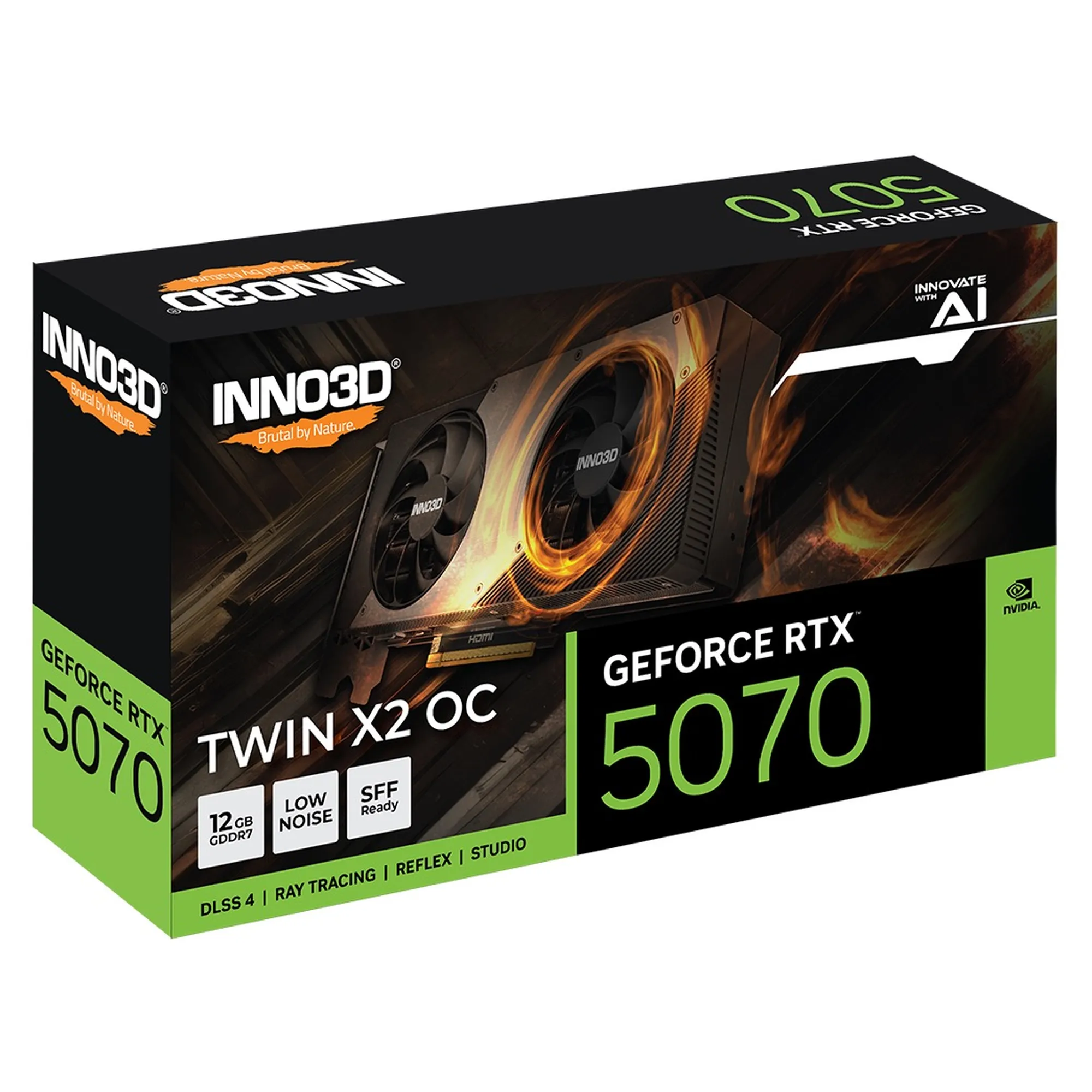 Купить Видеокарта Inno3D Nvidia GeForce RTX 5070 TWIN X2 OC 12GB (N50702-12D7X-195064N) - фото 3