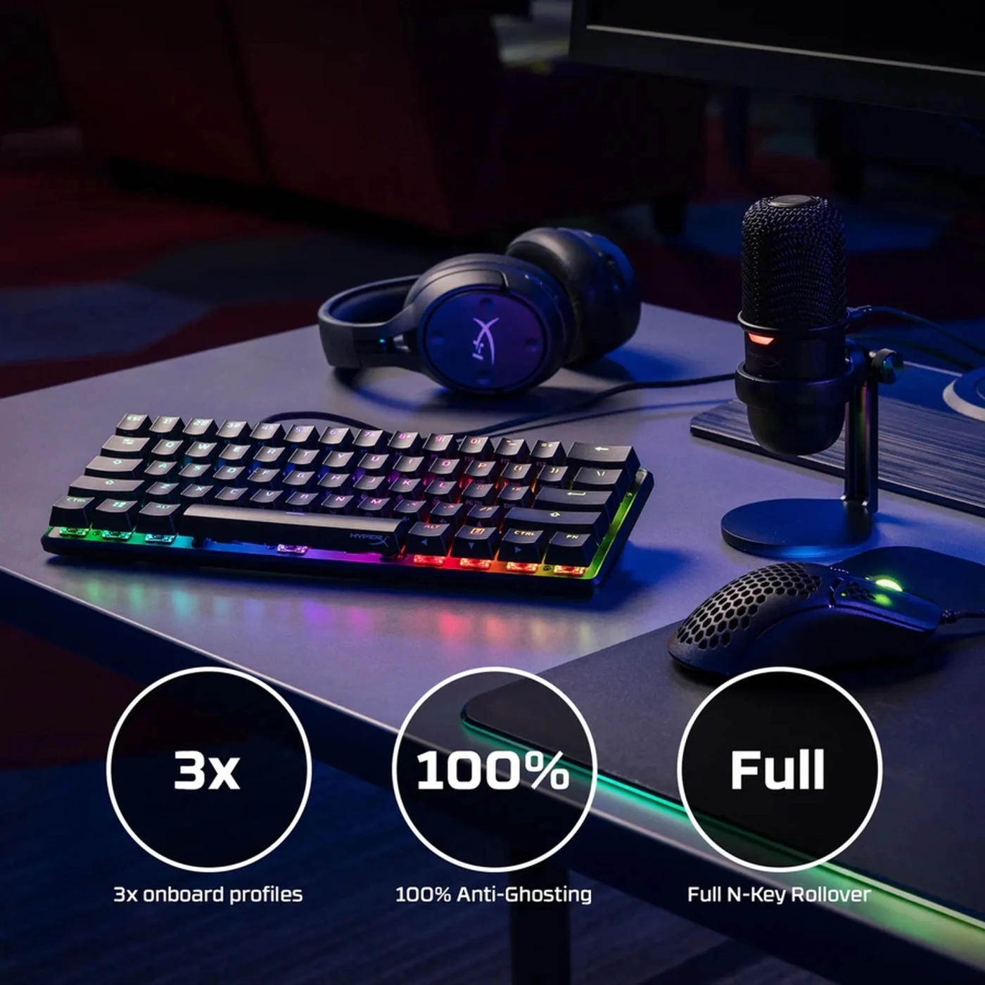 Купити Клавіатура HyperX Alloy Origins 60 (HX red linear) Black (4P5N4AA) - фото 12
