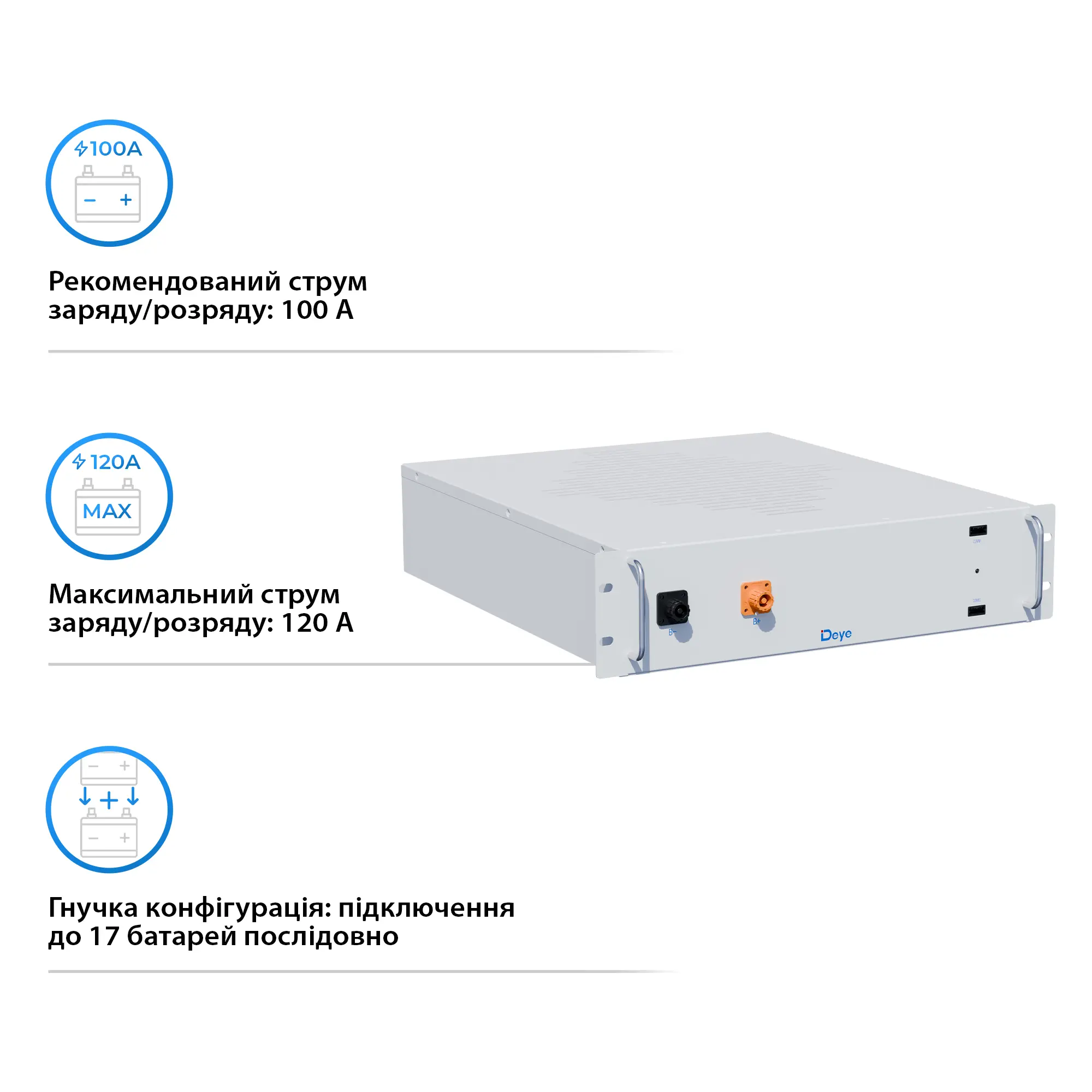 Купити Акумуляторна батарея DEYE BOS-G PRO LiFePO4 HV 51.2V 100Ah 5.12kWh no BMS (BOS-GPRO) - фото 3