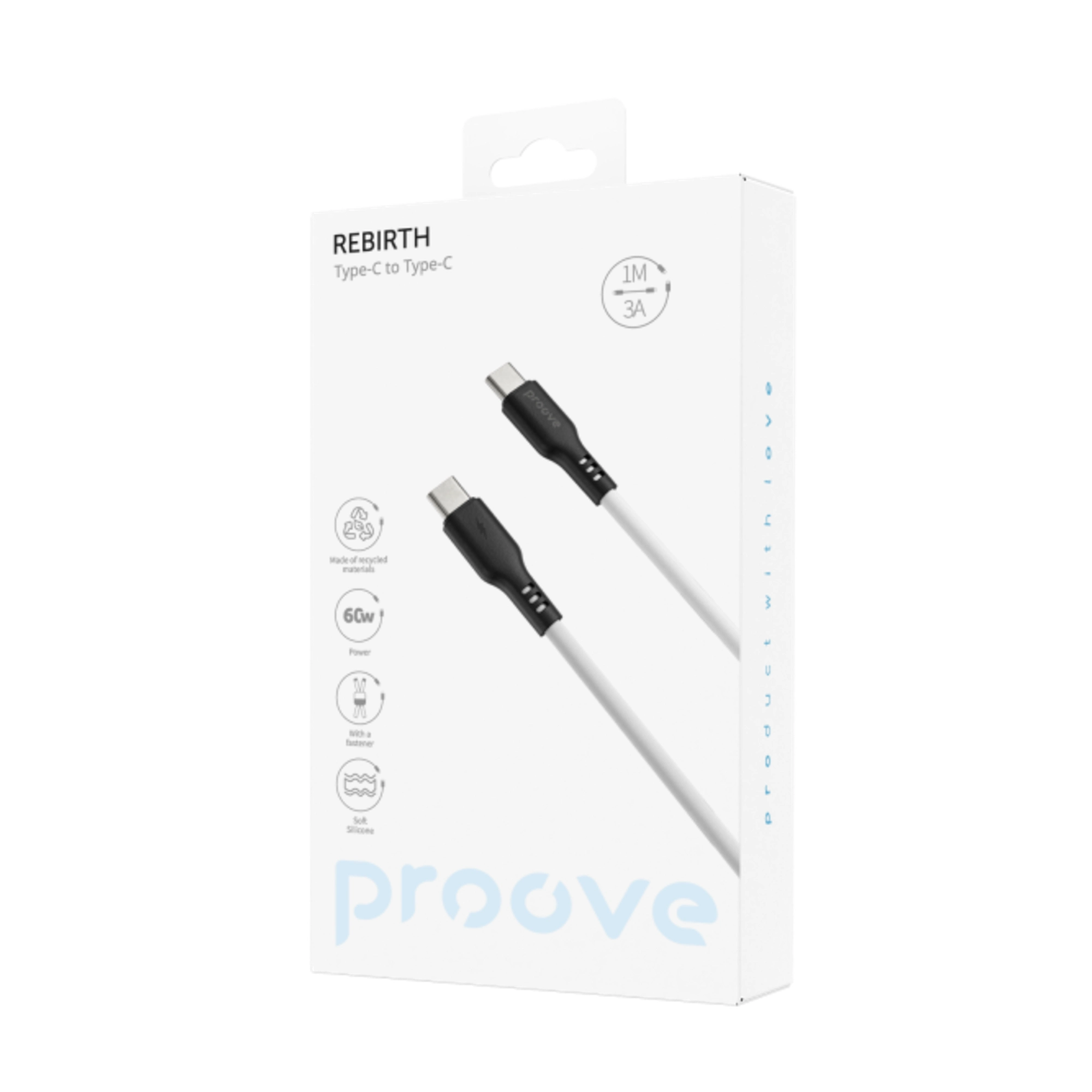 Купити Кабель Proove Rebirth USB-C - USB-С 60W 1m Black (CCRE60002201) - фото 2