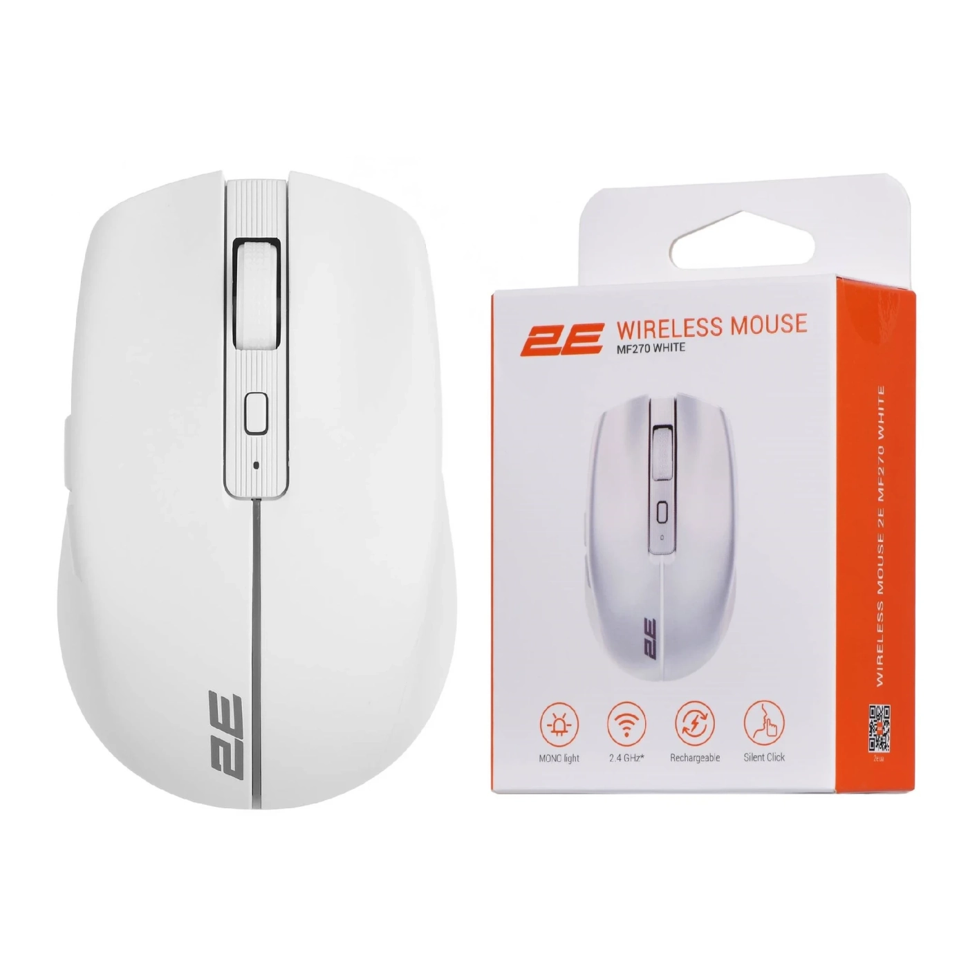 Купити Мишка 2E MF270 Silent Rechargeable Wireless White (2E-MF270WWH) - фото 7