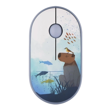 Купити Мишка 2E MF300 CAPYBARASWIM Silent Wireless/Bluetooth Blue (2E-MF300WCAPIBARABL) - фото 1
