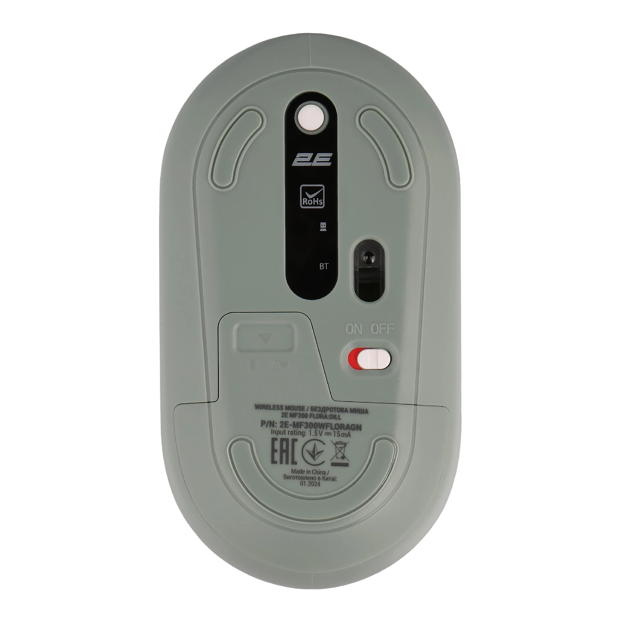 Купити Мишка 2E MF300 FLORADILL Silent Wireless/Bluetooth Green (2E-MF300WFLORAGN) - фото 4