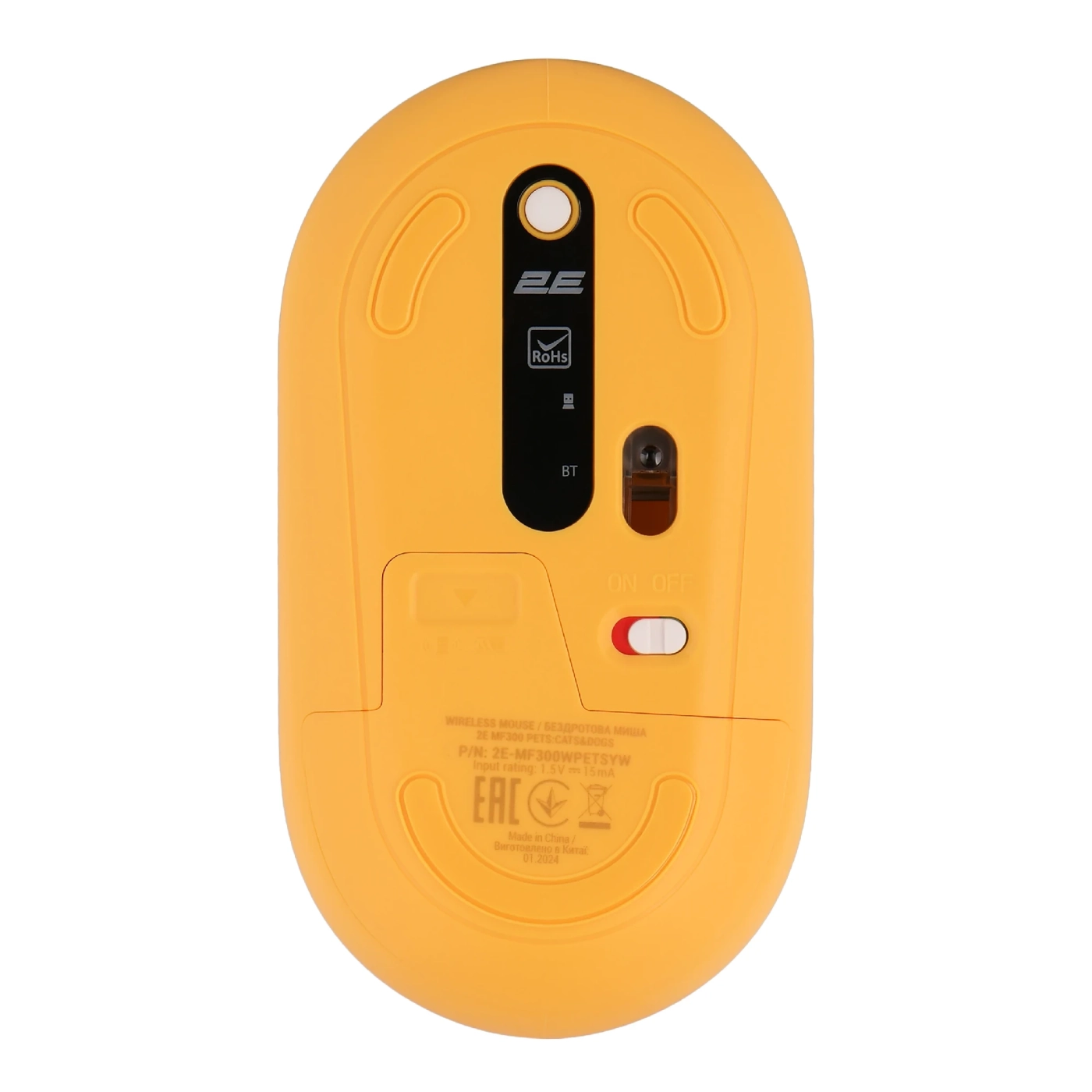 Купити Мишка 2E MF300 PETSCATS&DOGS Silent Wireless/Bluetooth Yellow (2E-MF300WPETSYW) - фото 4