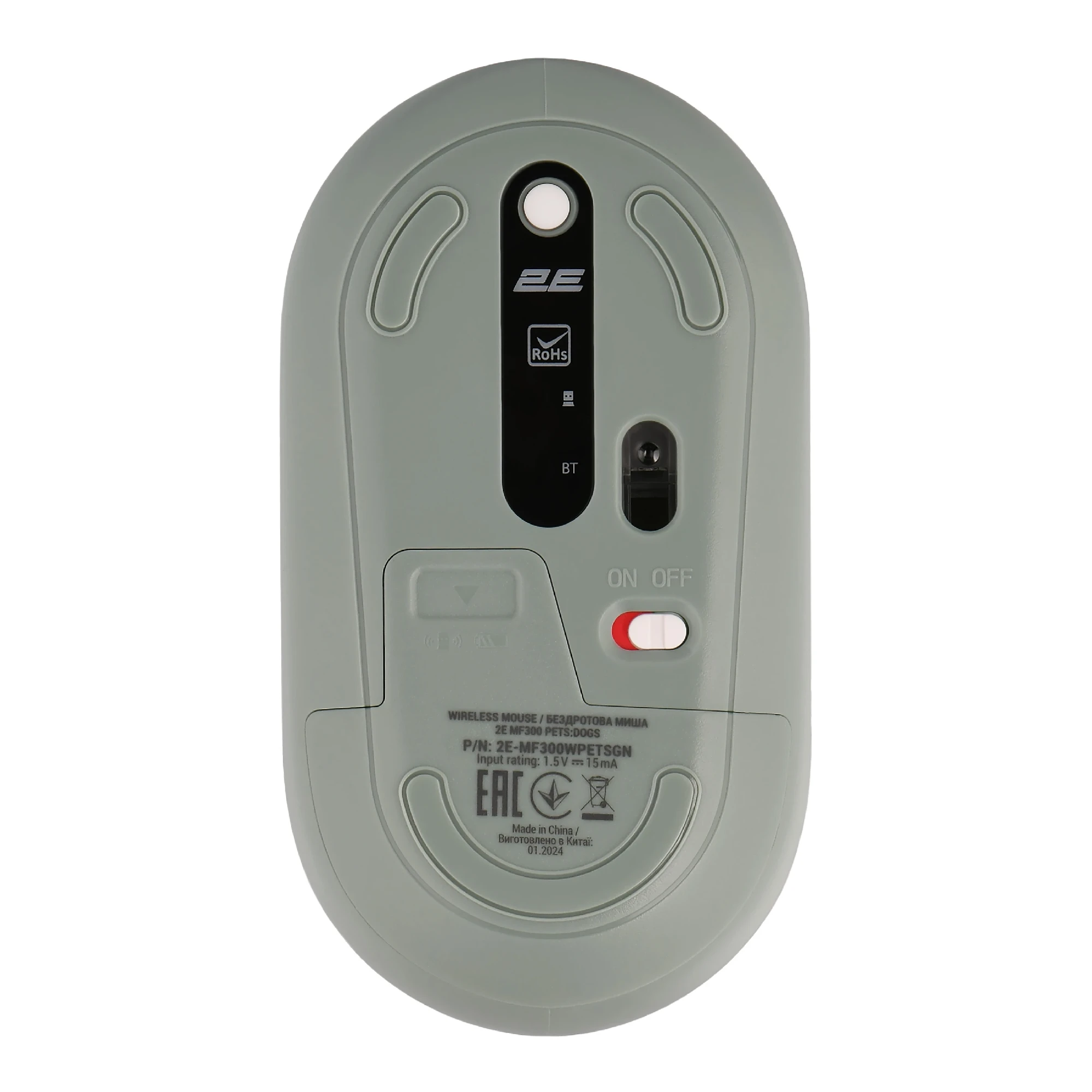 Купити Мишка 2E MF300 PETSDOGS Silent Wireless/Bluetooth Green (2E-MF300WPETSGN) - фото 4
