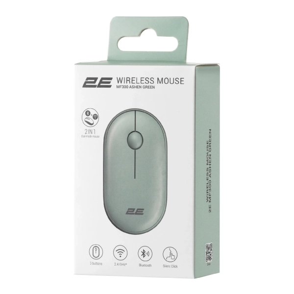 Купити Мишка 2E MF300 Silent Wireless/Bluetooth Ashen Green (2E-MF300WGN) - фото 4