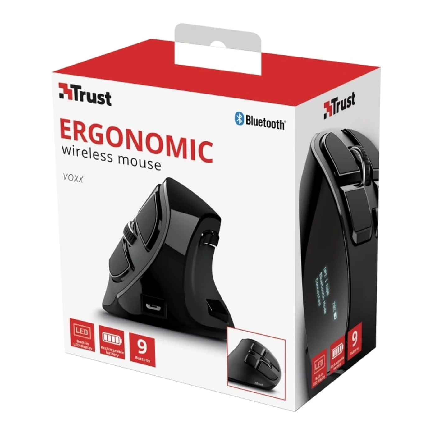 Купити Мишка Trust Voxx Rechargeable Ergonomic Wireless/Bluetooth Black (23731) - фото 12