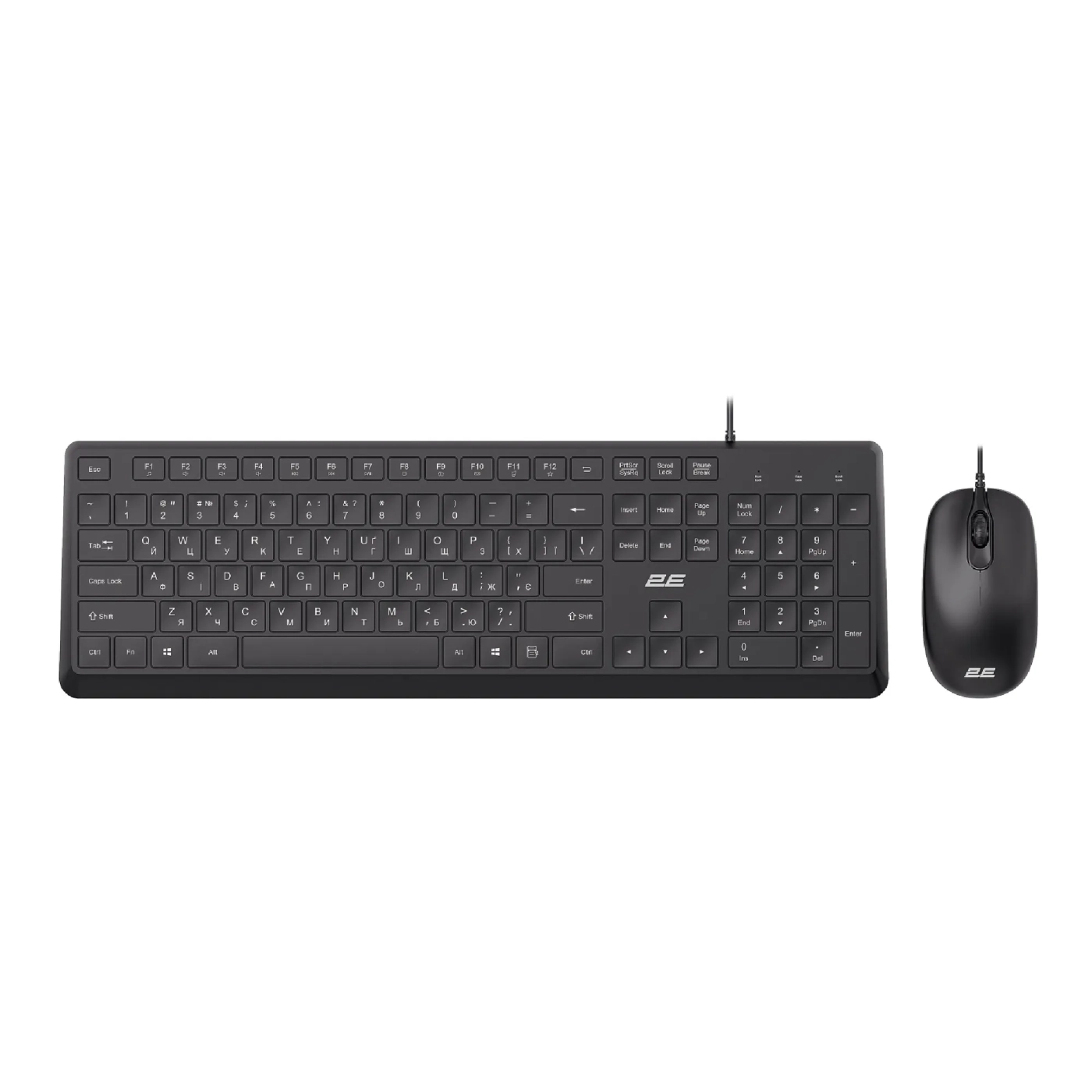 Купити Комплект клавіатура та мишка 2E MK405 USB-A EN/UKR/RU Black (2E-MK405UBK) - фото 1