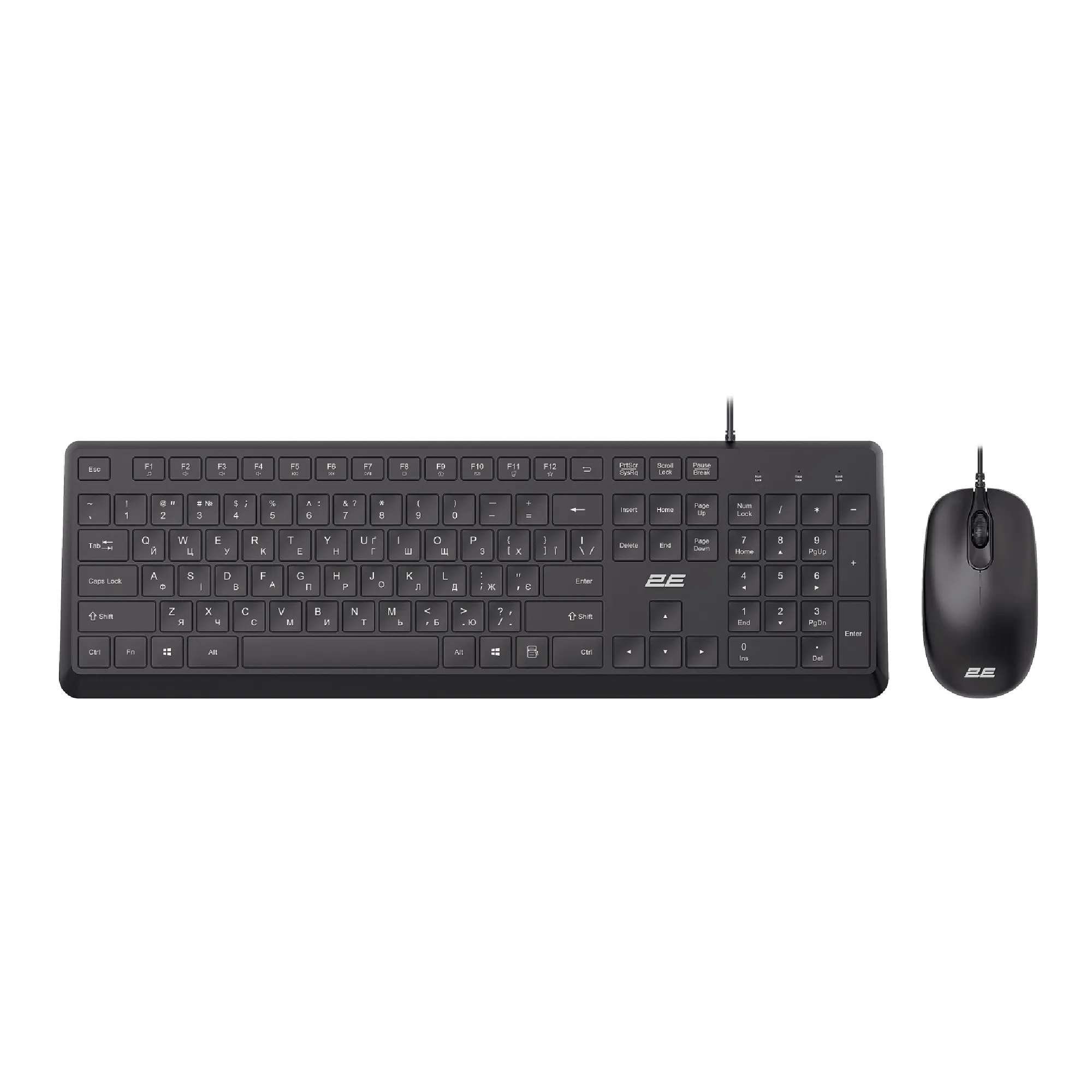 Купити Комплект клавіатура та мишка 2E MK405 USB-A EN/UKR/RU Black (2E-MK405UBK) - фото 1