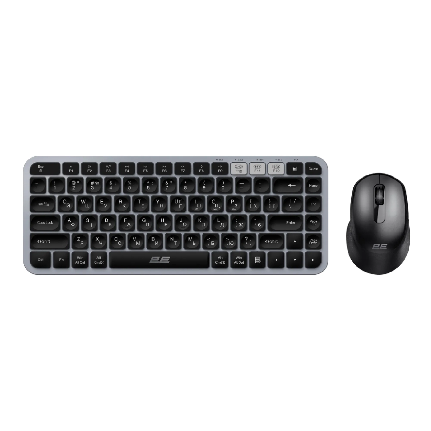 Купить Комплект клавиатура и мышка 2E MK430 Wireless/Bluetooth UA Black/Grey (2E-MK430WBGR_UA) - фото 1
