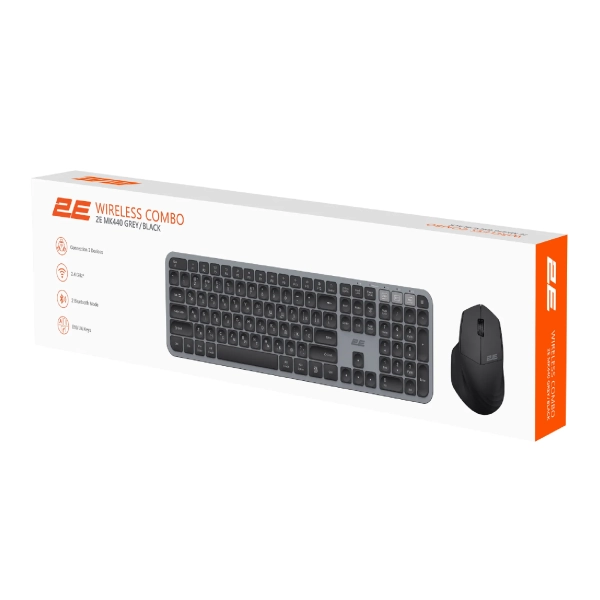 Купить Комплект клавиатура и мышка 2E MK440 WL BT EN/UKR Grey (2E-MK440WBGR_UA) - фото 11