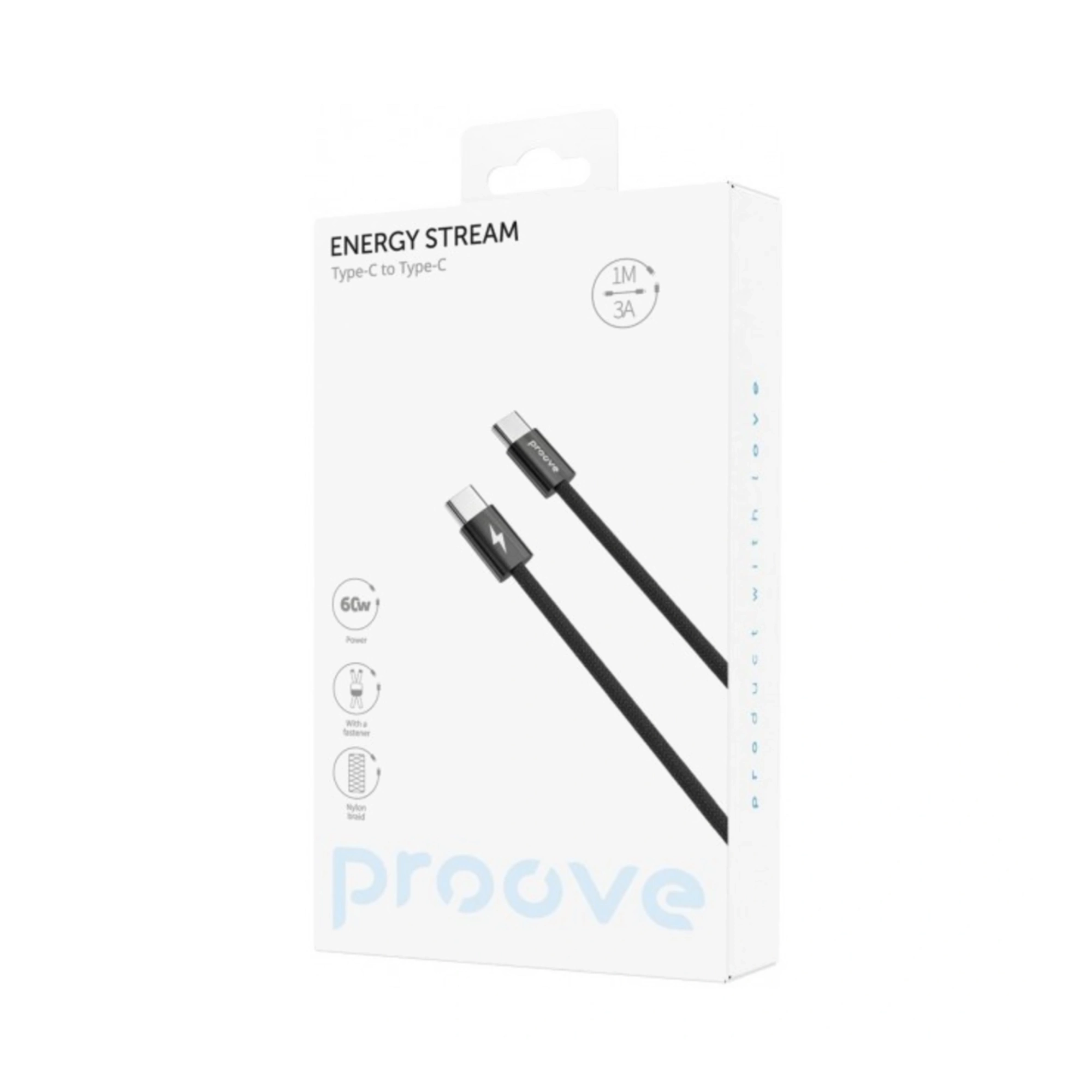 Купити Кабель Proove Energy Stream USB-C - USB-C 60W 1m Black (CCES60002201)_ - фото 2