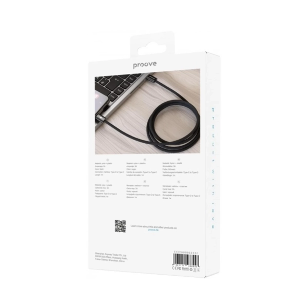 Купити Кабель Proove Energy Stream USB-C - USB-C 60W 1m Black (CCES60002201)_ - фото 3