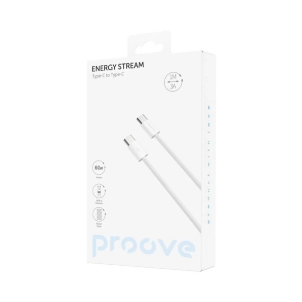 Купити Кабель Proove Energy Stream USB-C - USB-C 60W 1m White (CCES60002202)_ - фото 2