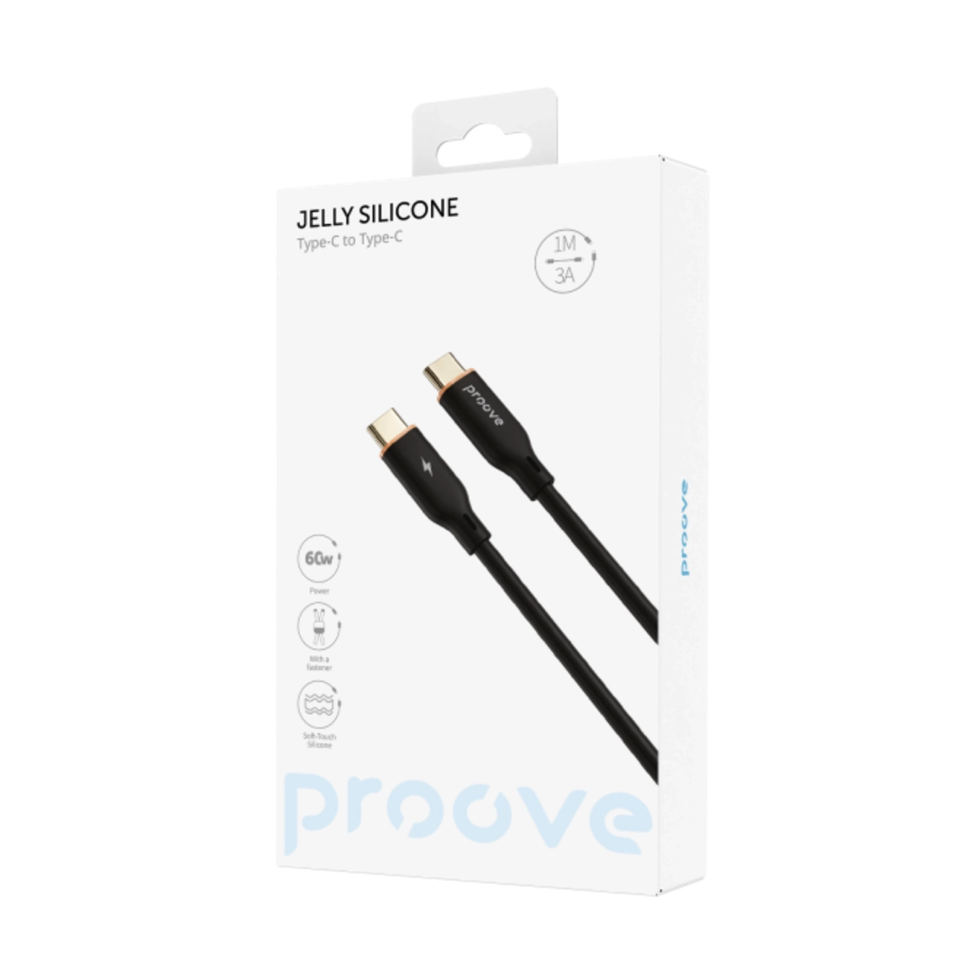 Купить Кабель Proove Jelly Silicone USB-C - USB-C 60W 1m Black (CCJS60002201)_ - фото 4