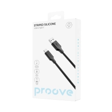 Купити Кабель Proove Striped Silicone USB - USB-C 1m Black (CCSS60001201) - фото 2