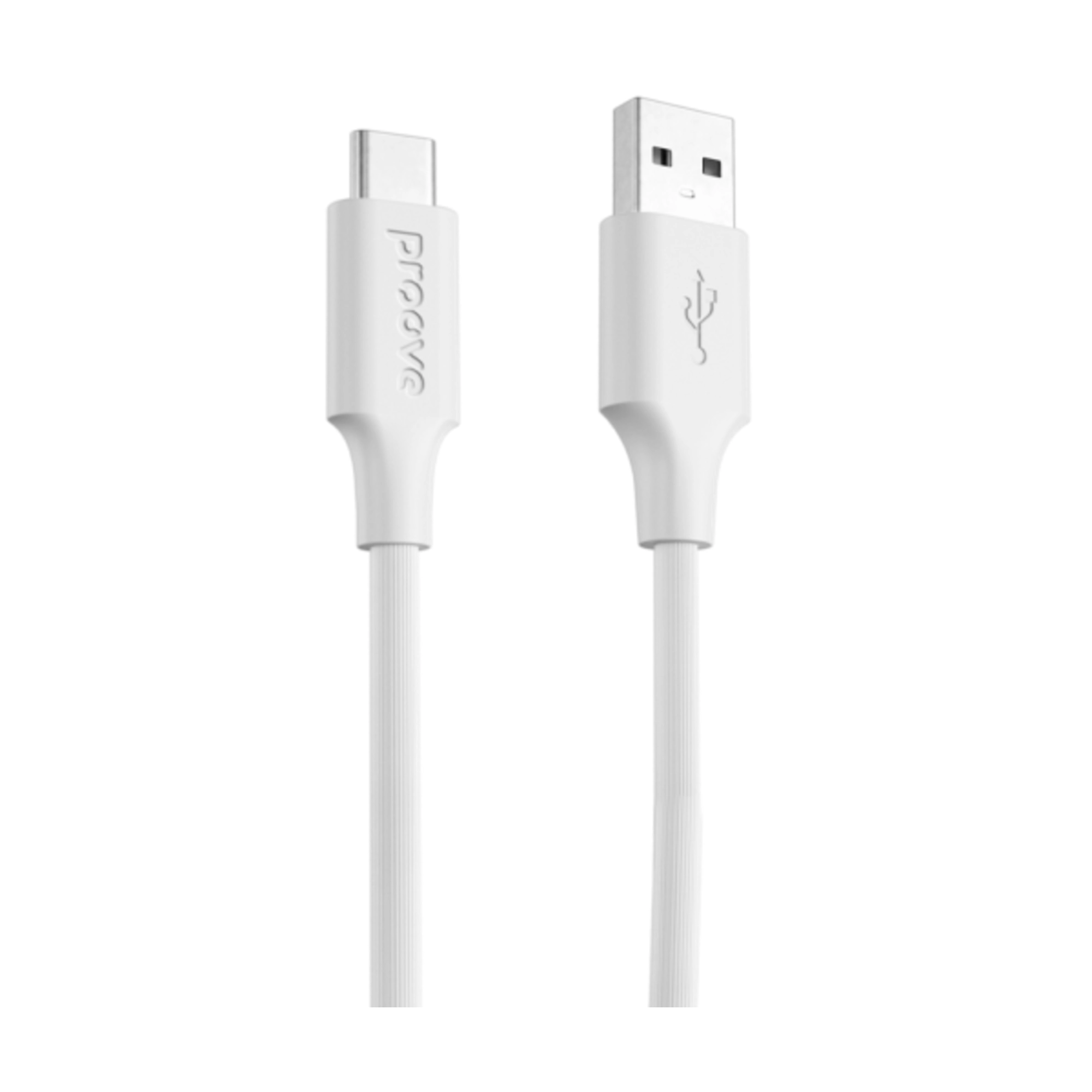 Купить Кабель Proove Striped Silicone USB - USB-C 3A 1m White (CCSS60001202)_ - фото 1