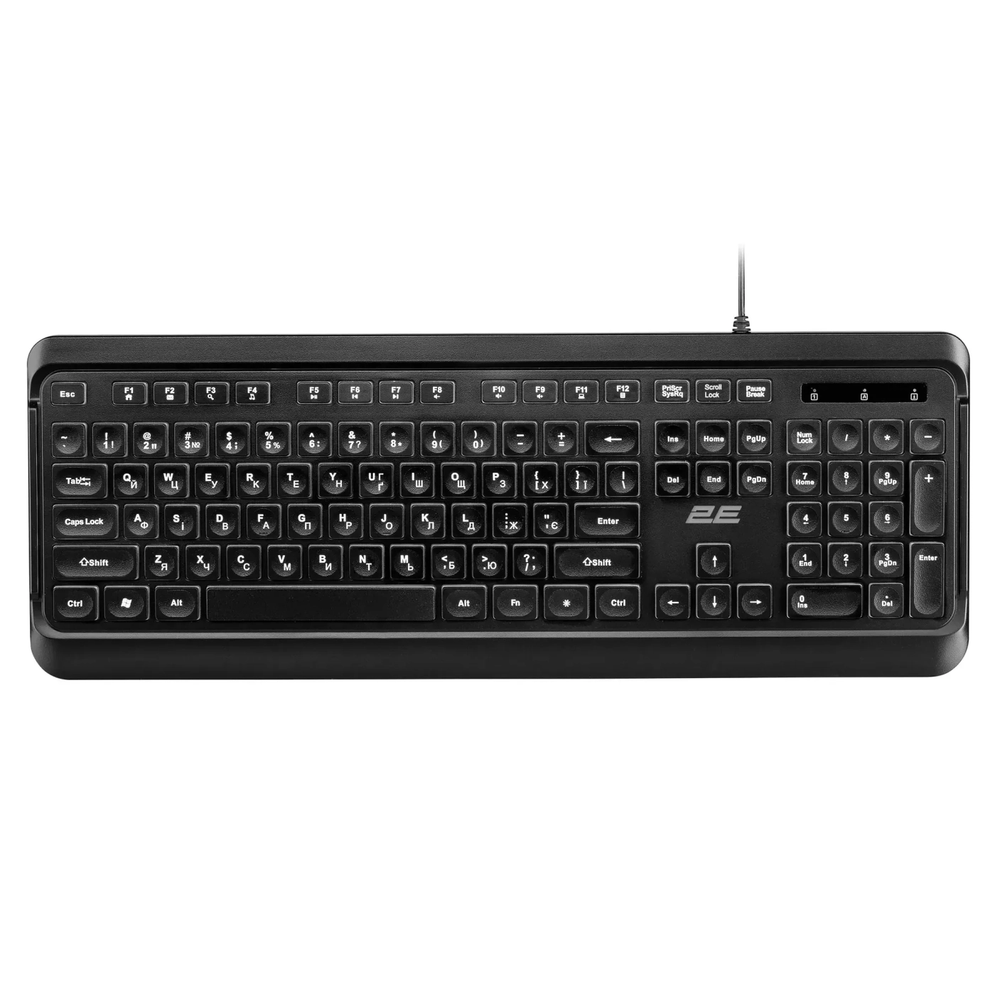 Купить Клавиатура 2E KS120 White Backlight EN/UK Black (2E-KS120UB_UA) - фото 2